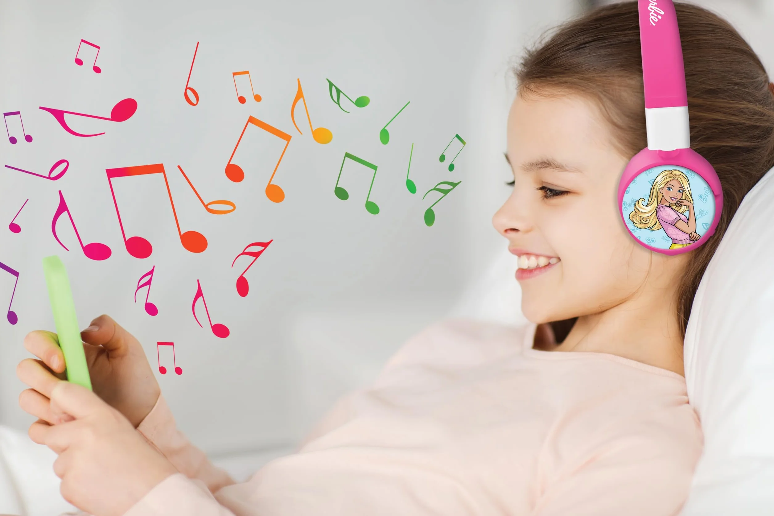 Lexibook Barbie Cuffie Bluetooth 2 in 1 con microfono rosa HPBT010BB
