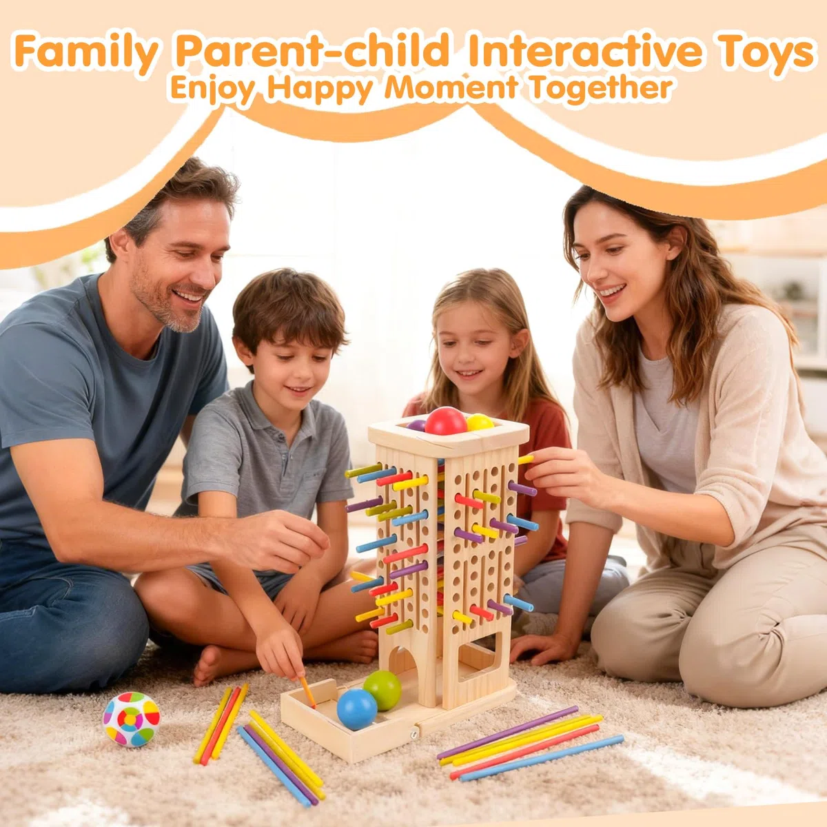 Gioco Montessori per bambini dai 3 ai 6 anni, gioco da tavolo in legno con 40 bastoncini colorati, gioco educativo per tutta la famiglia, regalo di compleanno per bambini e bambine dai 3 ai 6 anni