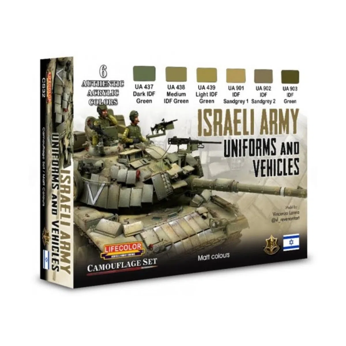Lifecolor Set di colori acrilici CS32 Israeli Army Vehicles & Uniforms