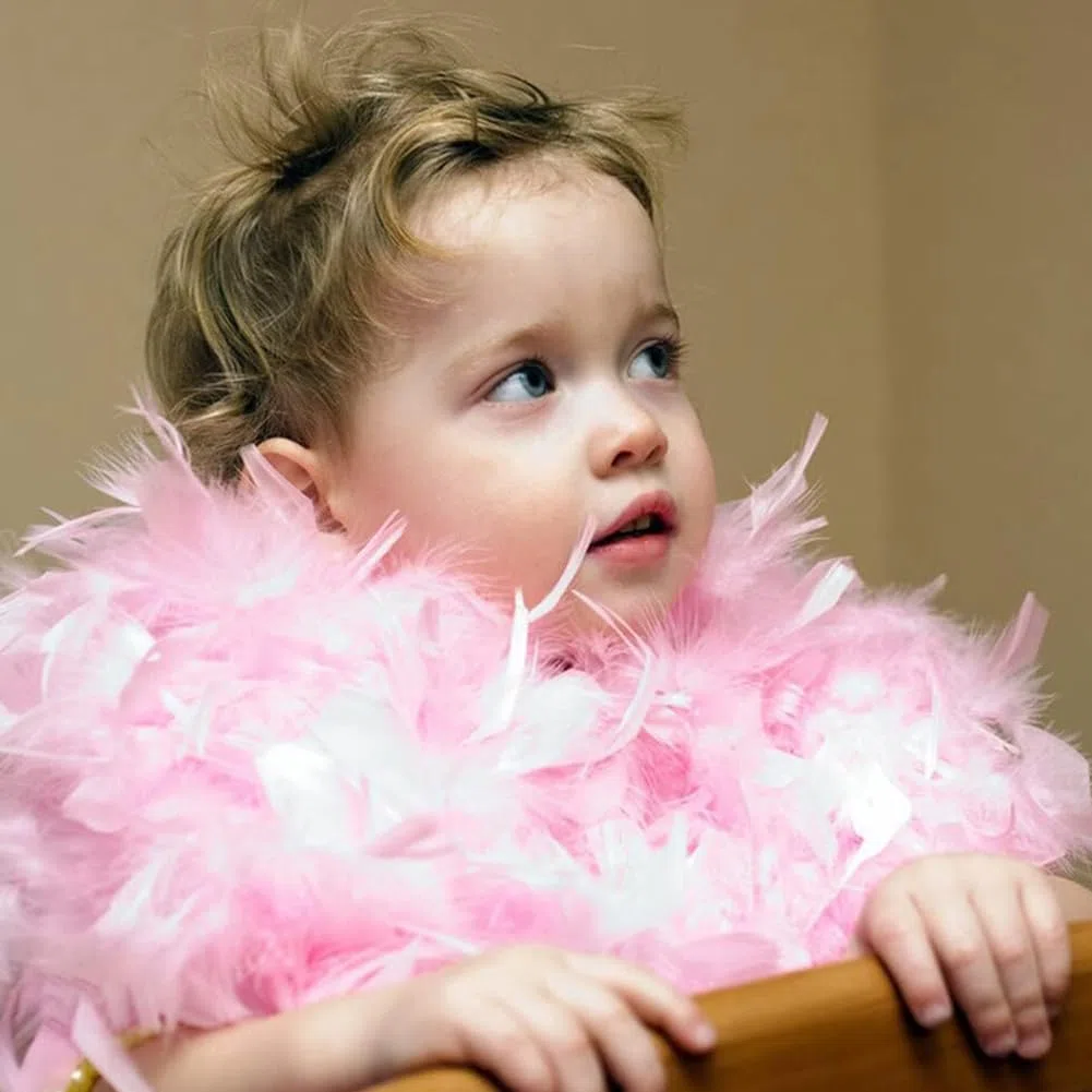 Tacchino Boa di Piume, Sciarpa di Piume da Donna Accessorio per Costumi con Occhiali da Sole Senza Cornice a Forma di Cuore per Cosplay, Carnevale, Festa a Tema(200CM, Rosa)