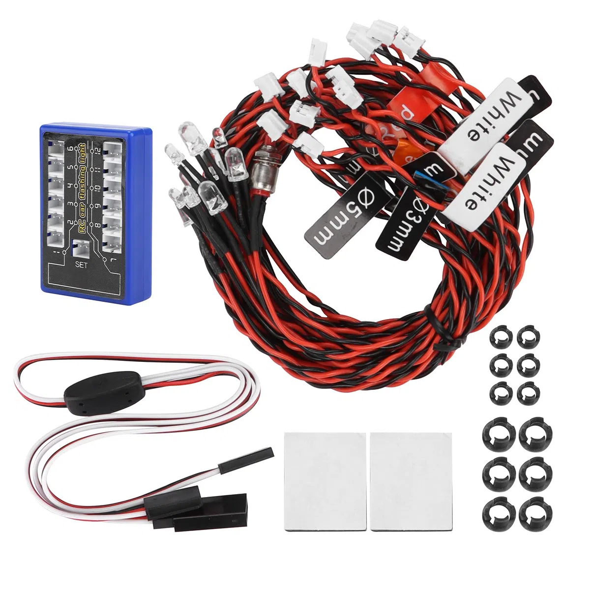 12 Modello RC Simulazione della Luce di Controllo Modello Flash Sistema di Illuminazione Per Auto Luce di Controllo Accessorio Per Auto RC Kit di Illuminazione LED Per CC01 1/10 1/8 RC Car