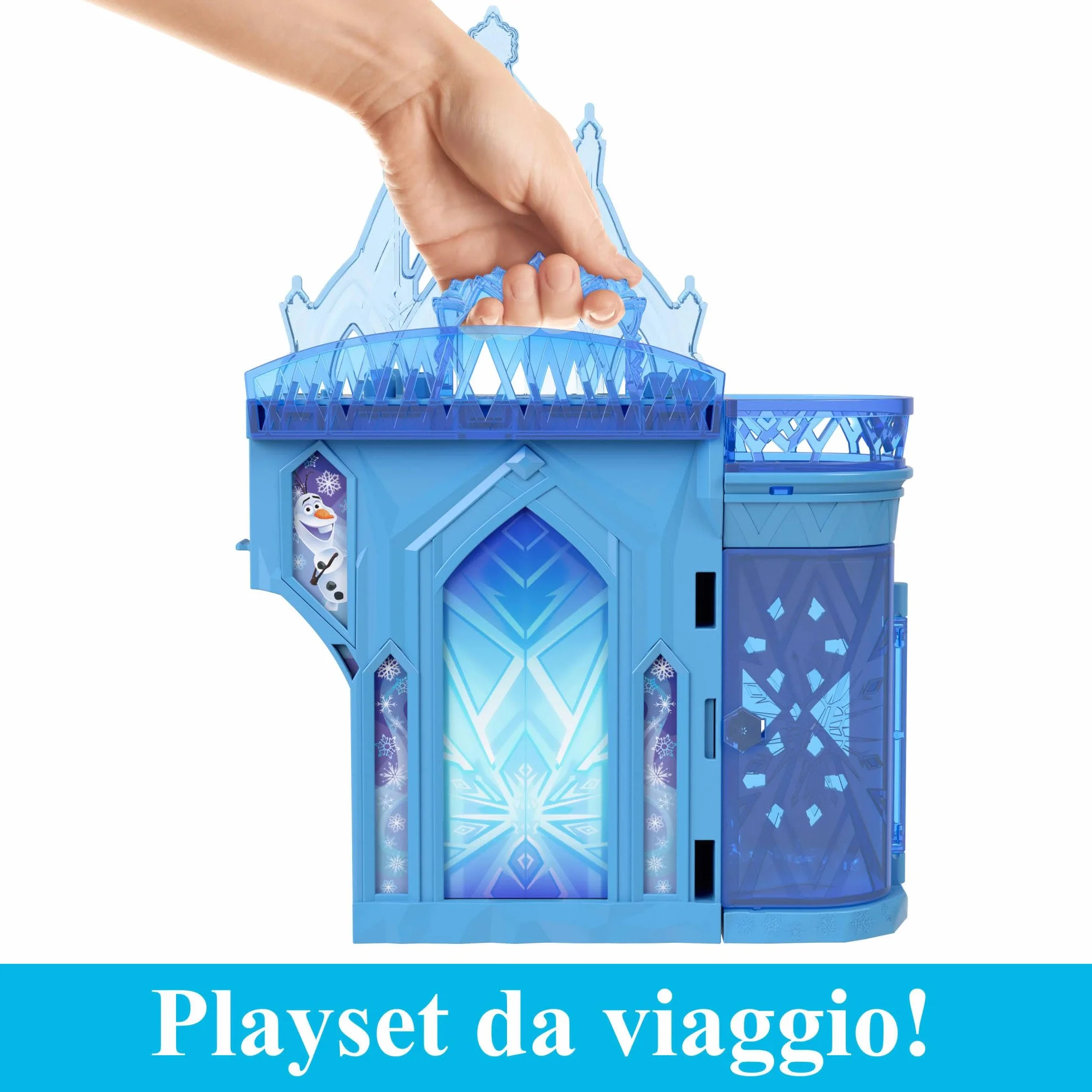 Mattel Disney Frozen - Il Palazzo di Ghiaccio di Elsa, set castello componibile ispirato al film con mini bambola e 8 accessori inclusi, giocattolo per bambini, 3+ anni, JDP63
