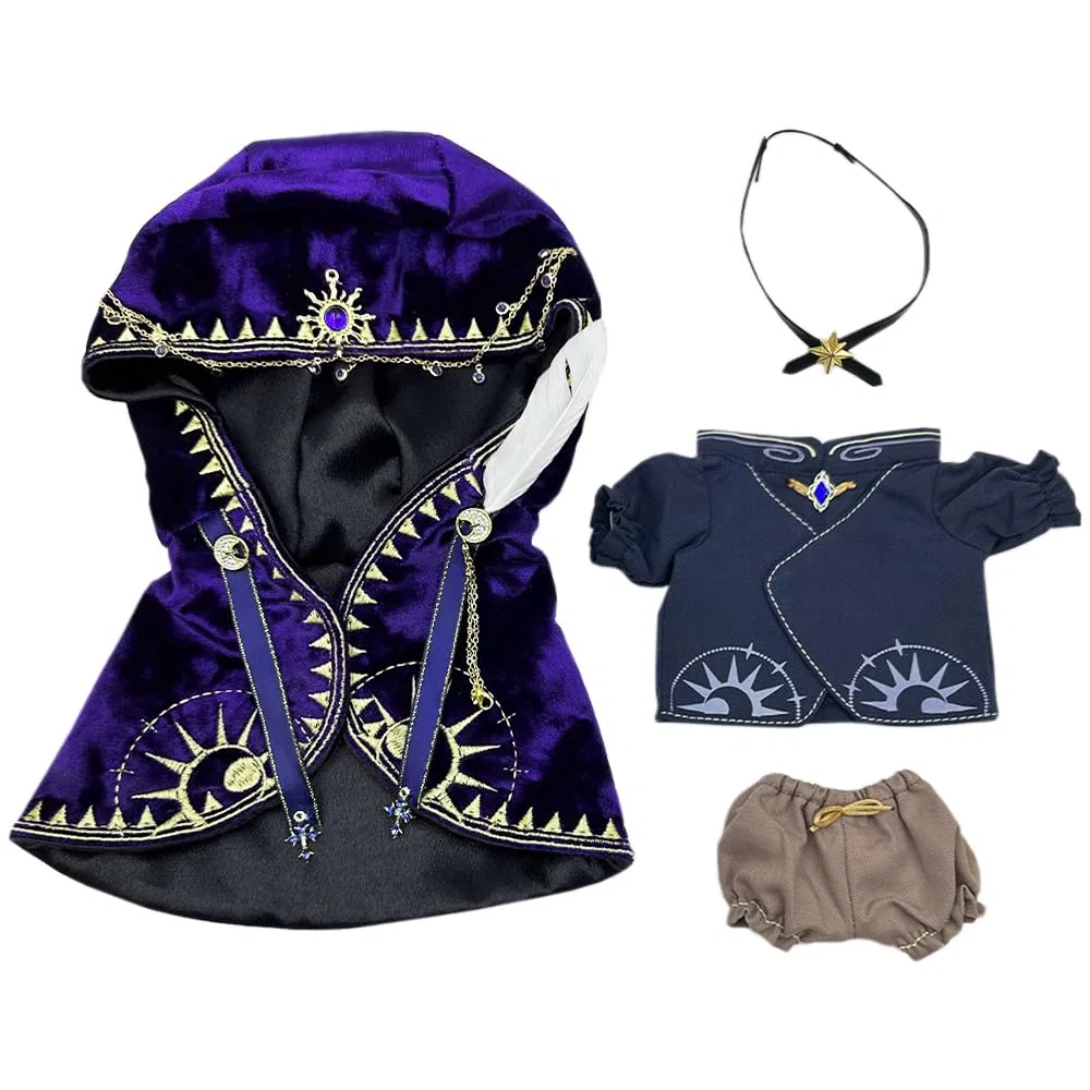 niannyyhouse Vestiti per bambola di peluche, 10 cm, 20 cm, mantello magico vestaglia cintura bambola Dressup (viola, 20 cm)