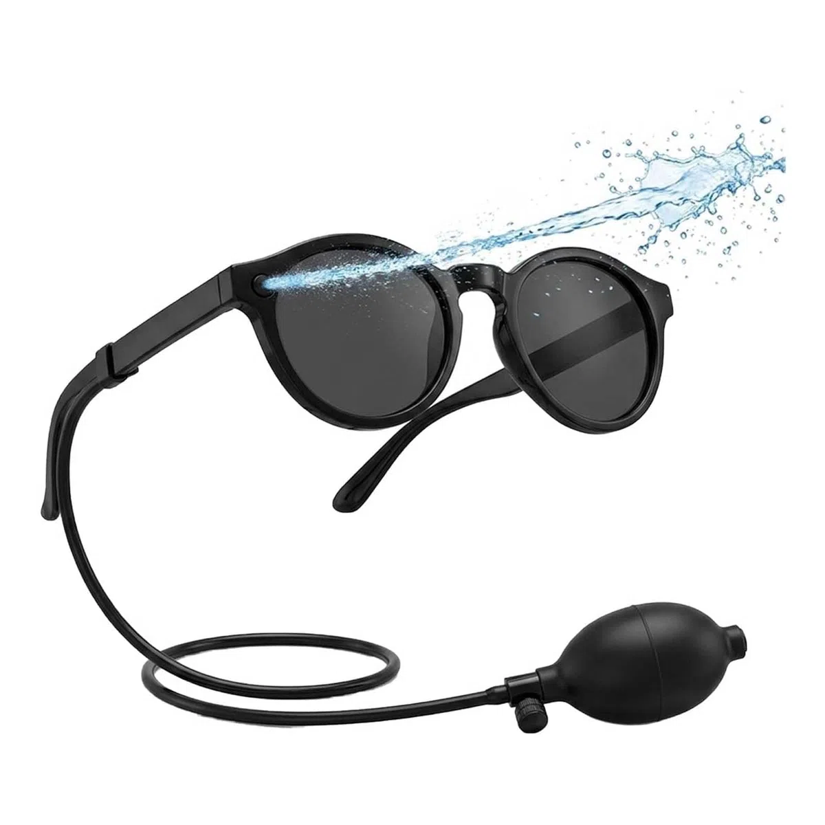 Occhiali da sole scherzosi con spruzzatore d'acqua nascosto e serbatoio d'acqua ricaricabile da 90 ml, divertenti occhiali che sparano acqua, gadget divertenti per feste estive per adulti (#1)