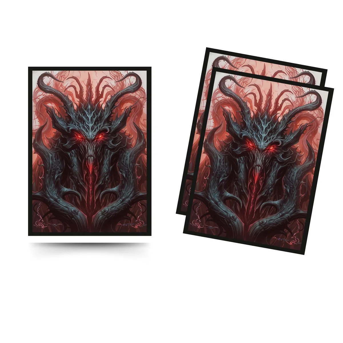 Bustine per carte collezionabili – 100 pezzi – retro lucido e frontale trasparente (66 x 92 mm) – Adatto per carte standard, MTG, Sports & Collector Deck – Infernum Edition