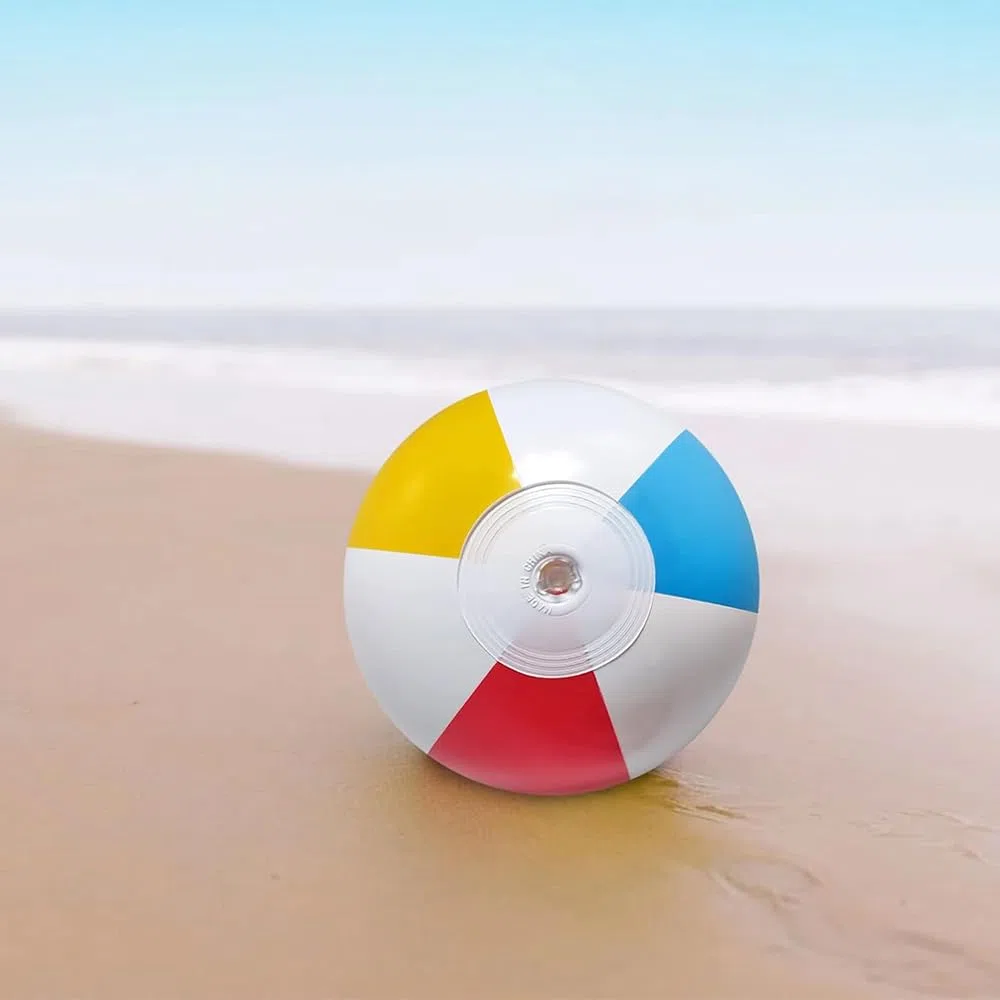 VIRSUS Pallone da Spiaggia Gonfiabile 20NP, Diametro 51 cm, palla in diversi colori giallo, rosso e blu, per Piscina, Mare, per Feste ed Eventi