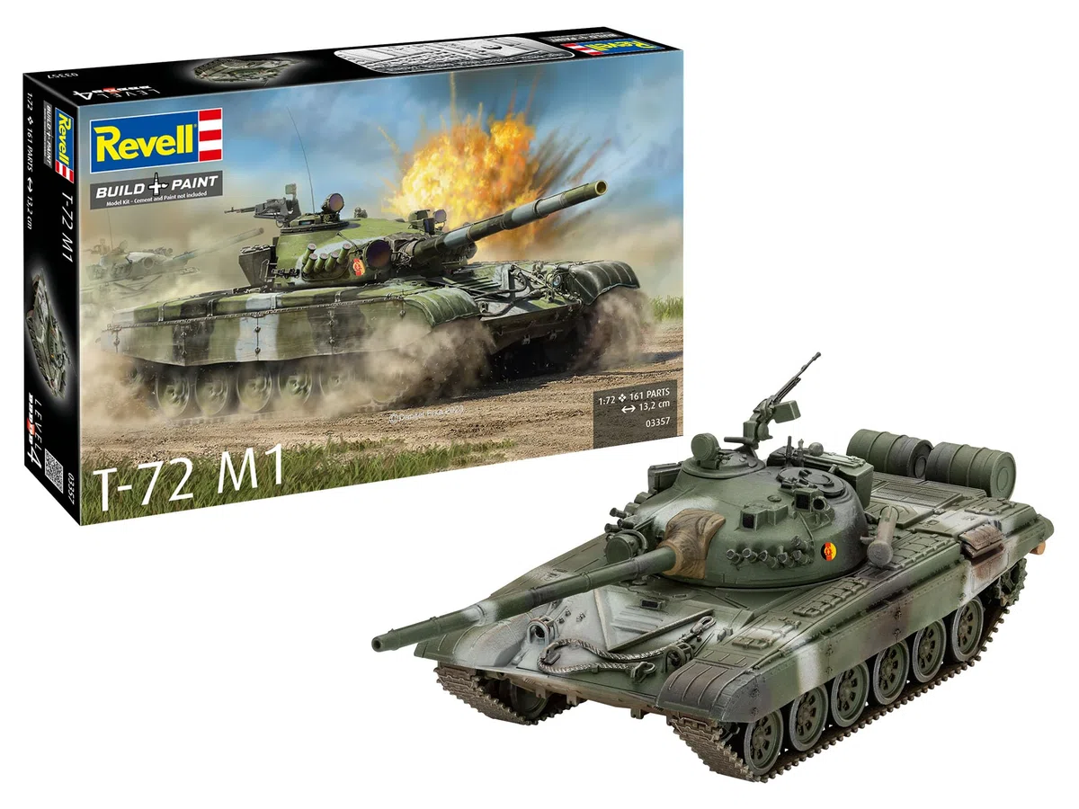 Revell 03357 T-72 M1 - Kit modellino in plastica non costruito/non verniciato, in scala 1:72
