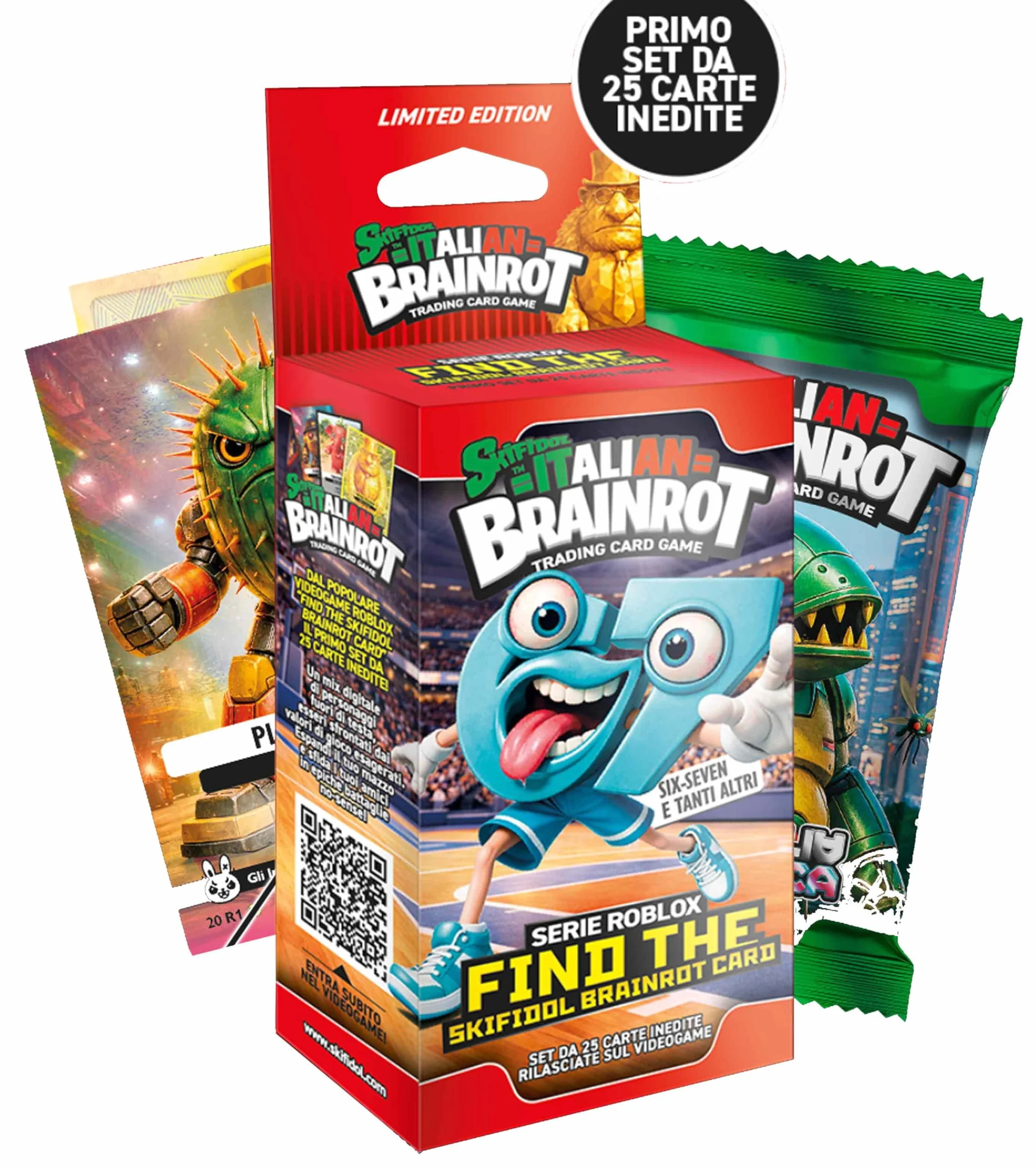Serie Roblox – Find The Skifidol Brainrot Card, Blister da 25 carte da gioco inedite e 14 carte da gioco serie Gamma - SET PRIMO