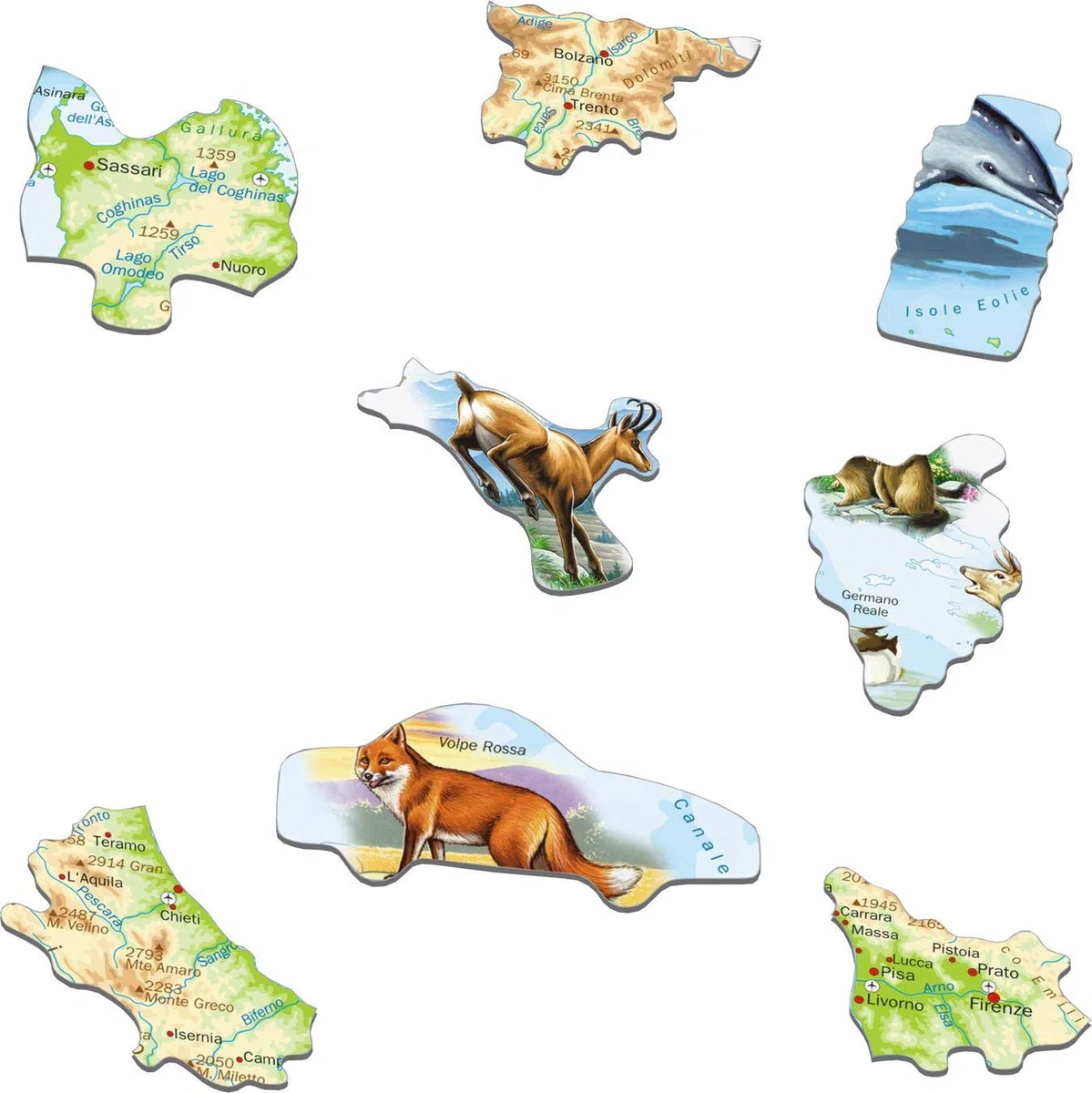 Larsen K83 Italia, mappa fisica, edizione Italiano, Puzzle Incorniciato con 65 pezzi