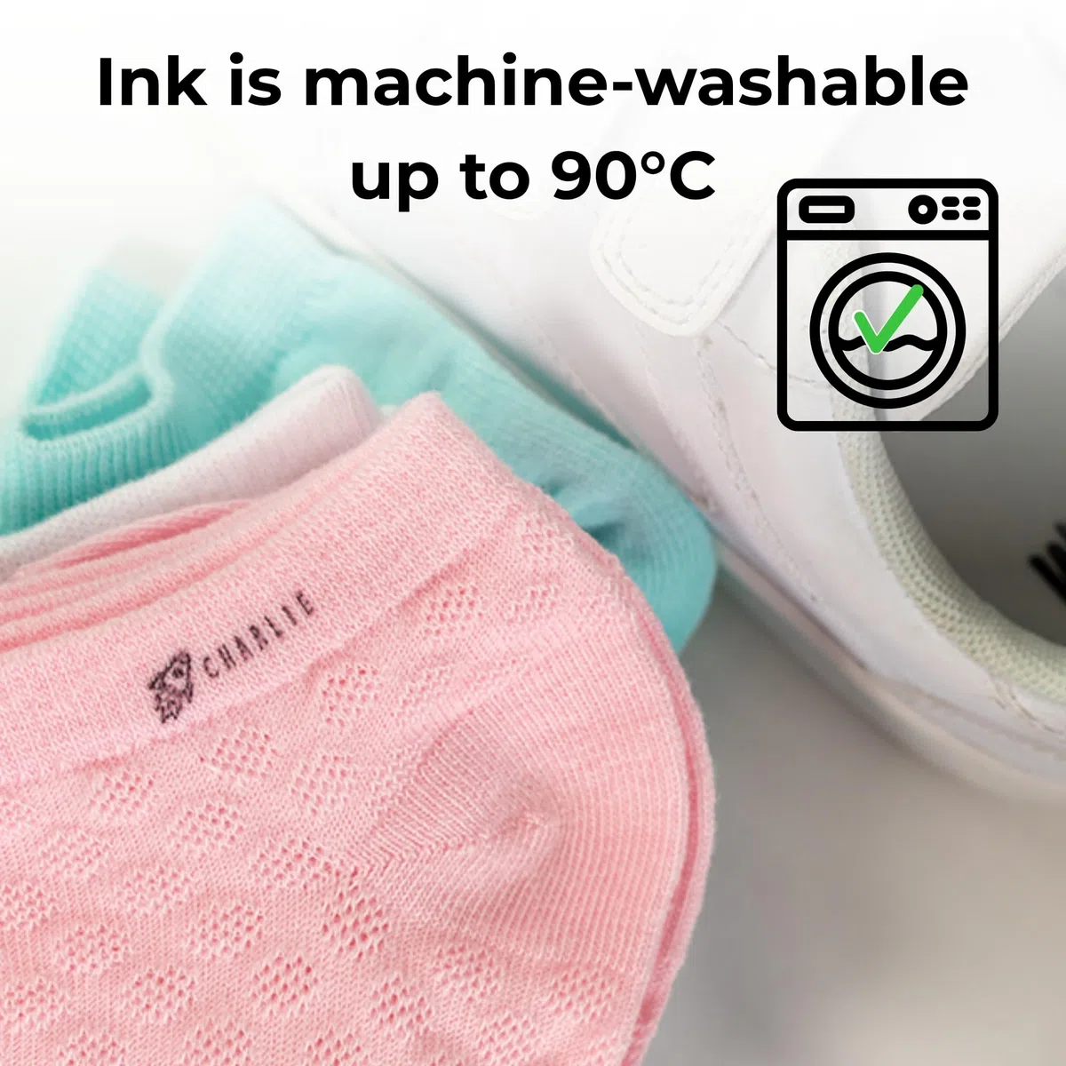 DIY MARKY - Timbro personalizzabile per bambini | Abbigliamento e oggetti per bambini | Inchiostro fino a 1000 impronte | Tutte le superfici | Kit completo con etichette e nastro termoadesivo (Verde)