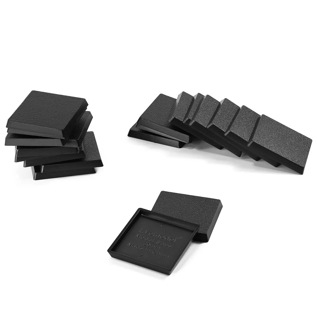 Evemodel Base quadrata modellabile in plastica per figure o miniature per giochi di guerra decorazione da tavolo (20 pezzi 30 mm)