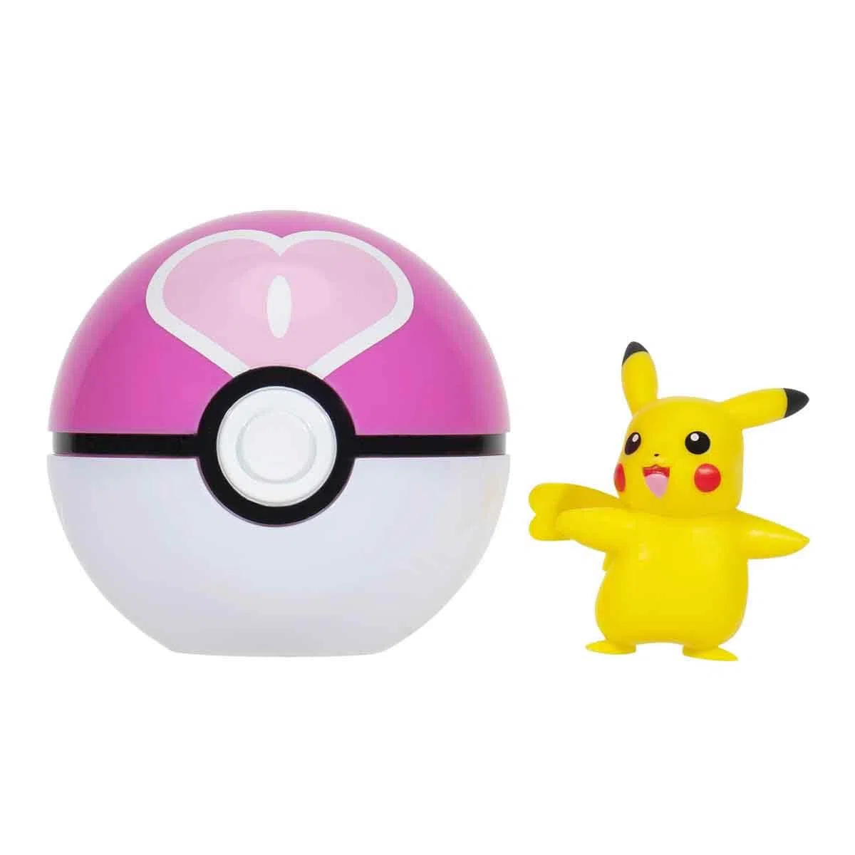 Pokémon Clip 'N' Go Pikachu and Love Ball - Include personaggio da battaglia da 5,1 cm e accessorio Love Ball
