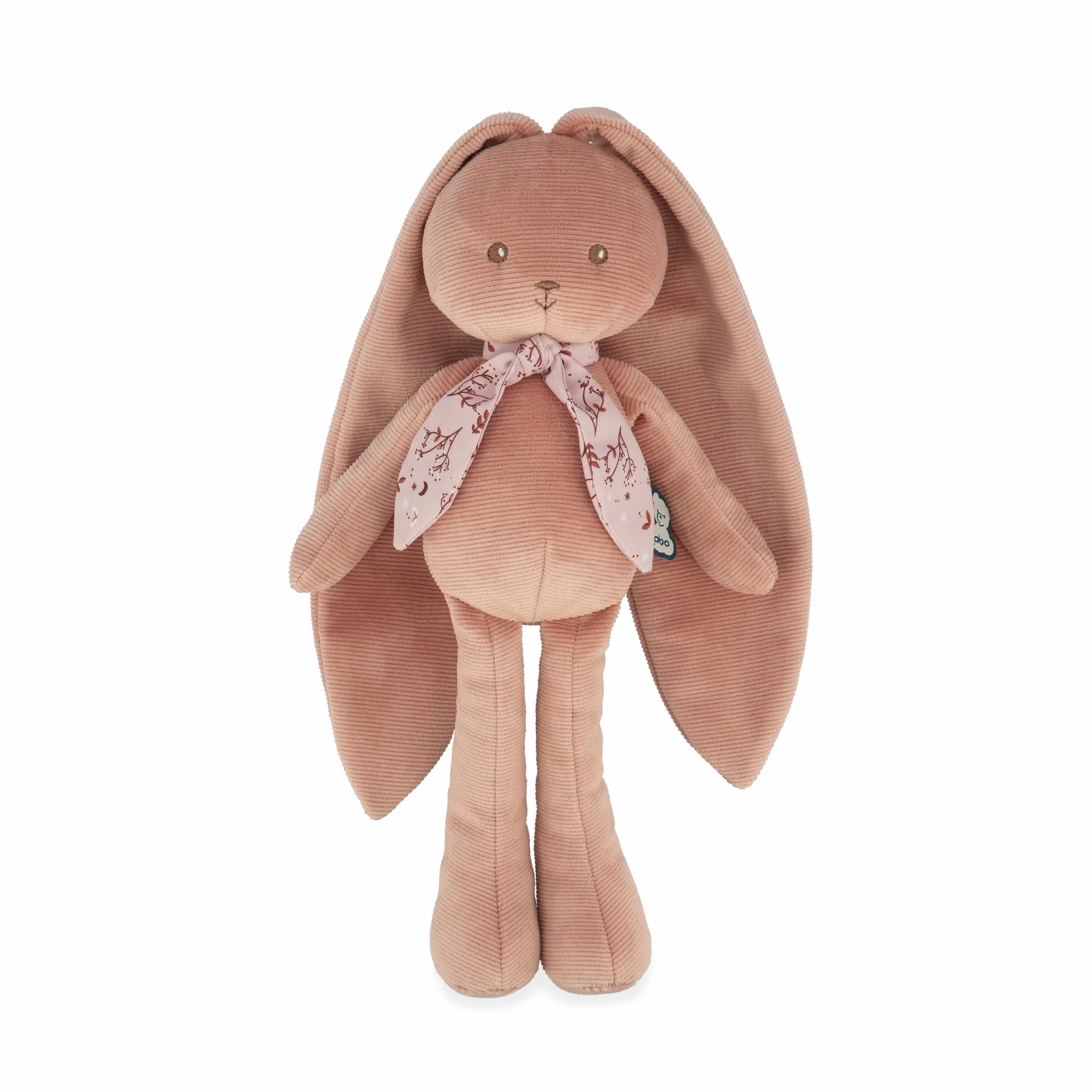 KALOO - Lapinoo - Doudou Coniglio - Peluche in Velluto a Coste per Neonato - 35 cm - Colore Terracotta - Materiale Ultra Morbido - Confezione Regalo - dalla Nascita, K972201