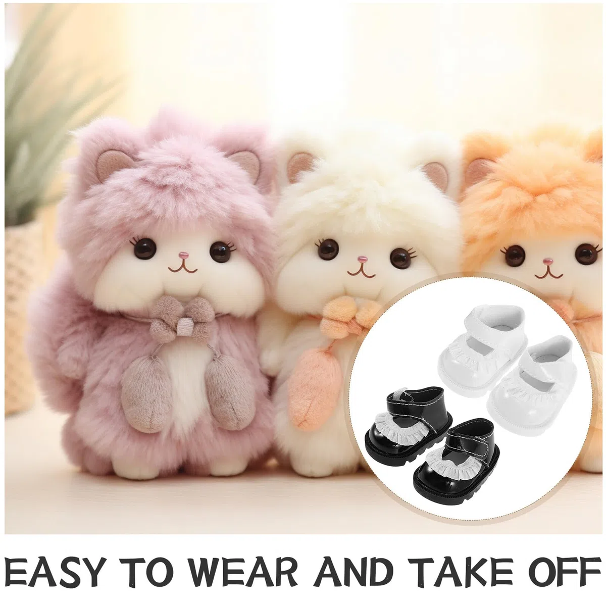 2 Paia di Scarpe per Bambole da 20 Cm, Mini Scarpe Reborn Rifiniture Eleganti, Accessori per Vestiti e Decorazioni di Scena per Giochi Creativi