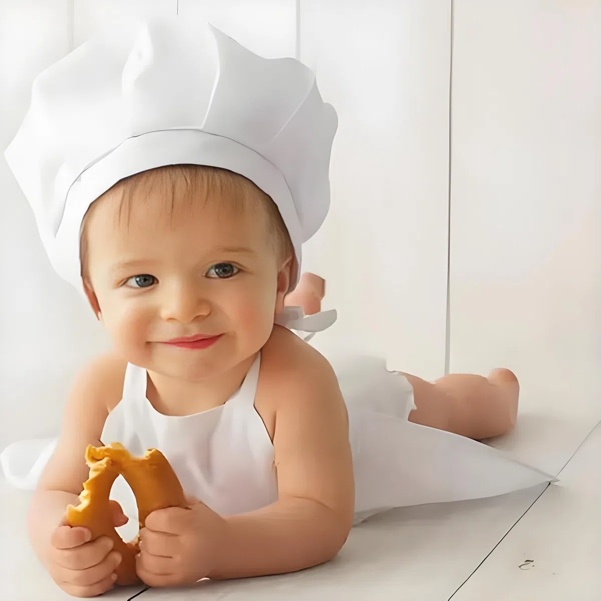 Set da Cuoco per Neonato,Baby Chef Grembiule e Cappello Neonato per Foto,Cappello e Grembiule Cuoco Bambino