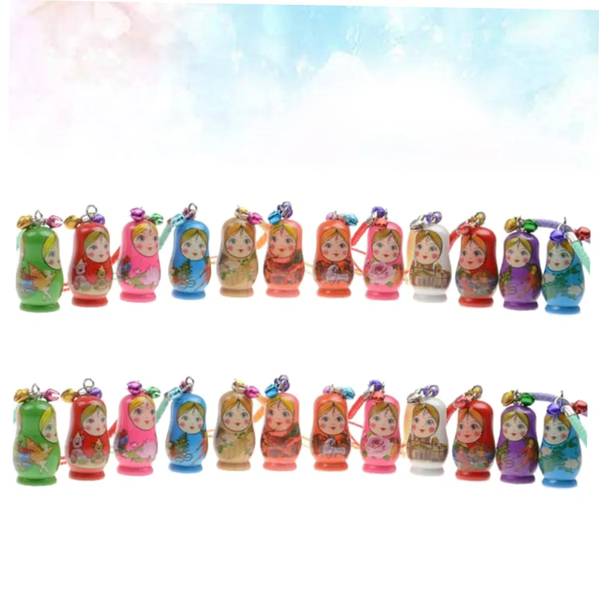 CALLARON Portachiavi Bambole Russe in Legno 24 Pezzi Set Creativo Portachiavi Matrioska Ciondolo Appeso per Chiavi e Accessori Cellulari Regalo Originale e Divertente Stili multipli