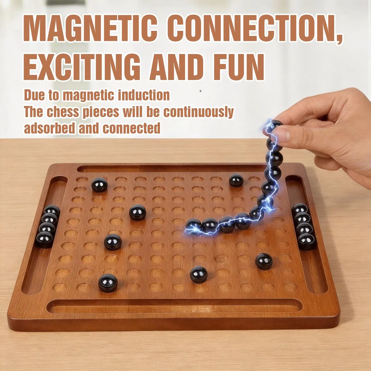 Gioco di Scacchi Magnetici, Gioco degli scacchi magnetico, Magnetic Chess Game con Effetto Pietre Magnetiche,Dama Gioco da Tavolo Educativo Gioco,gioco degli scacchi magnetico per bambini e adulti, B