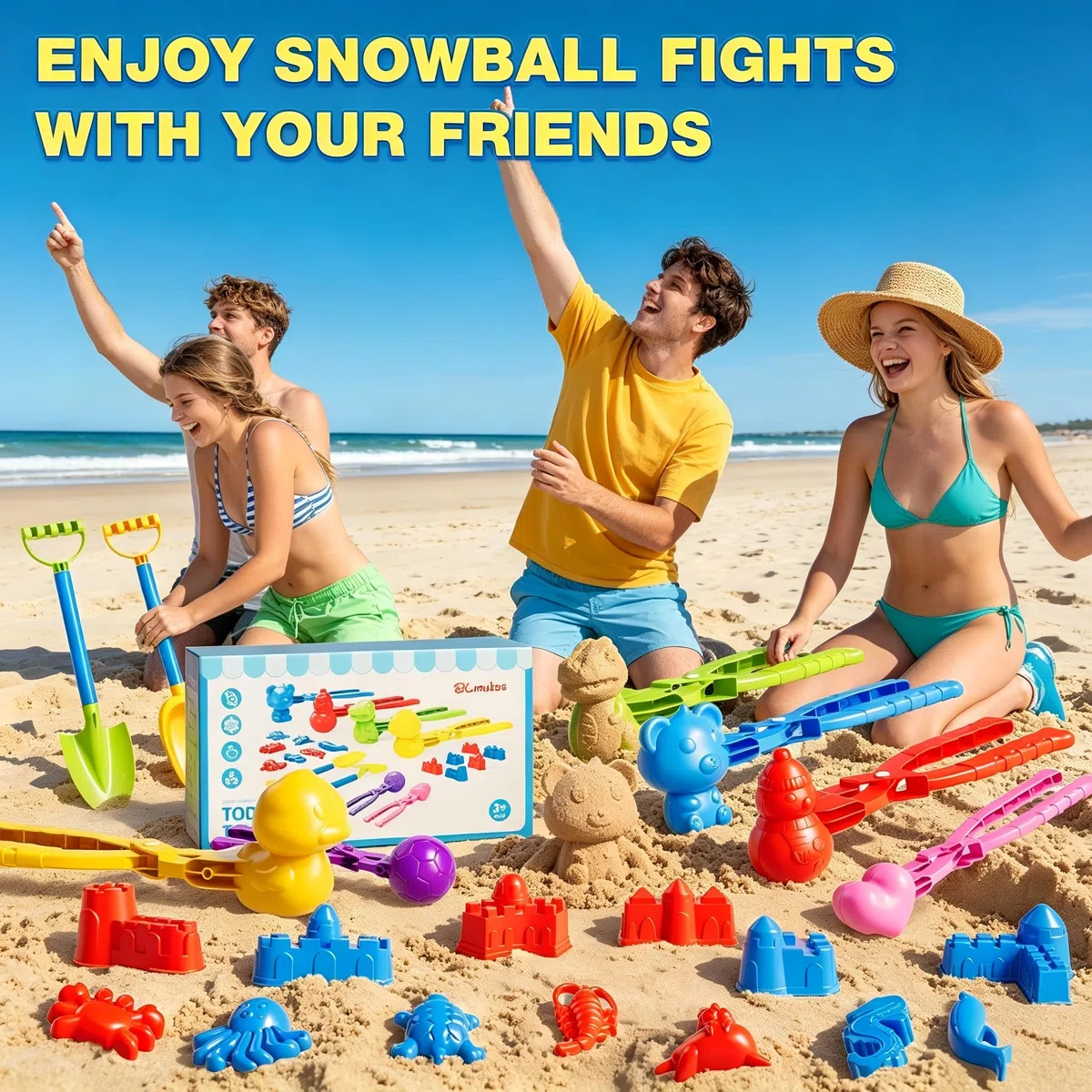 Set di giocattoli da spiaggia da 21 pezzi con fermagli, stampi e 2 pale, giocattolo estivo per bambini di età compresa tra 3 e 5 anni, regalo di Natale e di compleanno