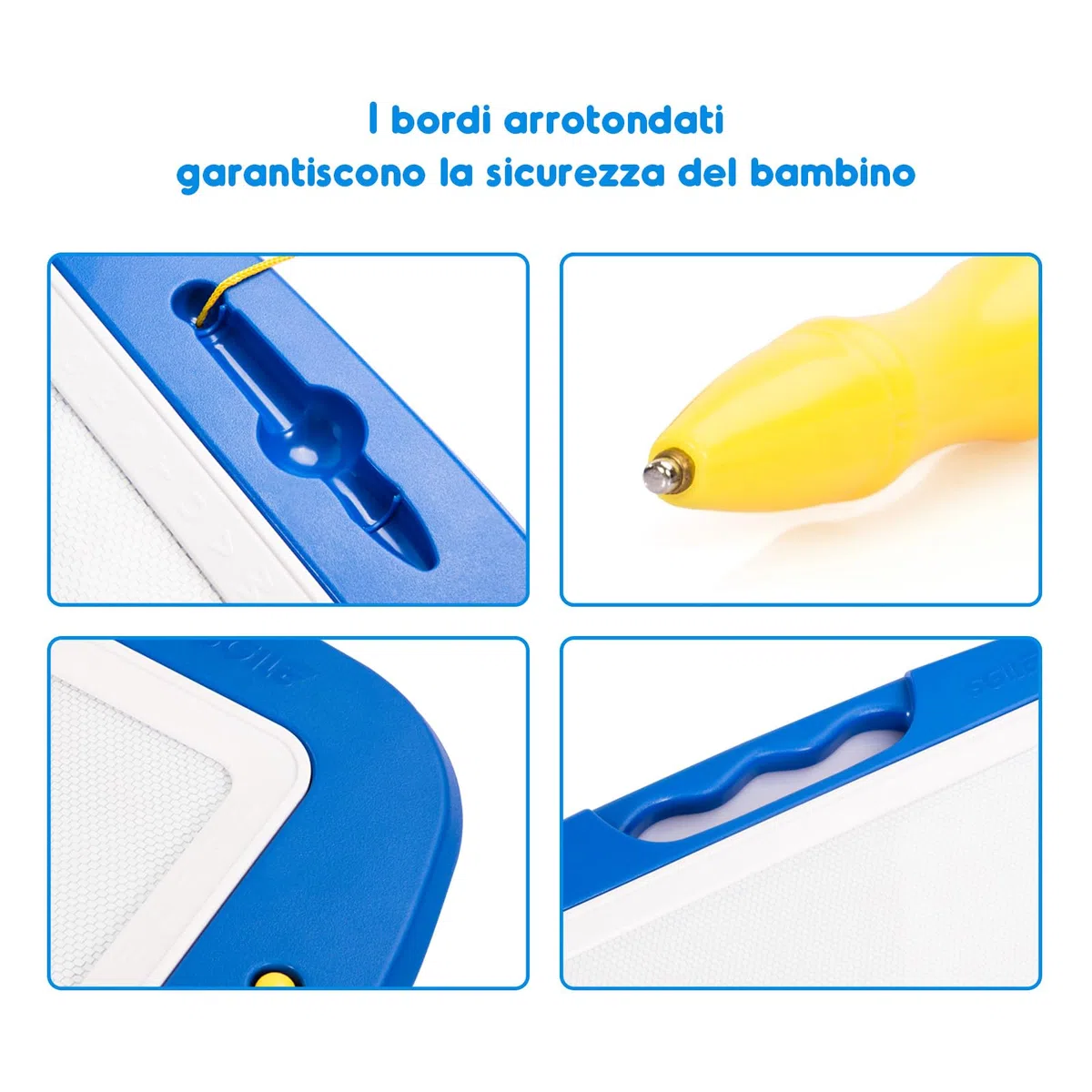 SGILE Grande Lavagna Magnetica per Bambini 2, 3, 4 Anni, Tavola da Disegno Cancellabile Lavagnetta Magica, Giocattoli Educativi, Regalo per Bambini, Portatile, 42 x 32 cm, Blu