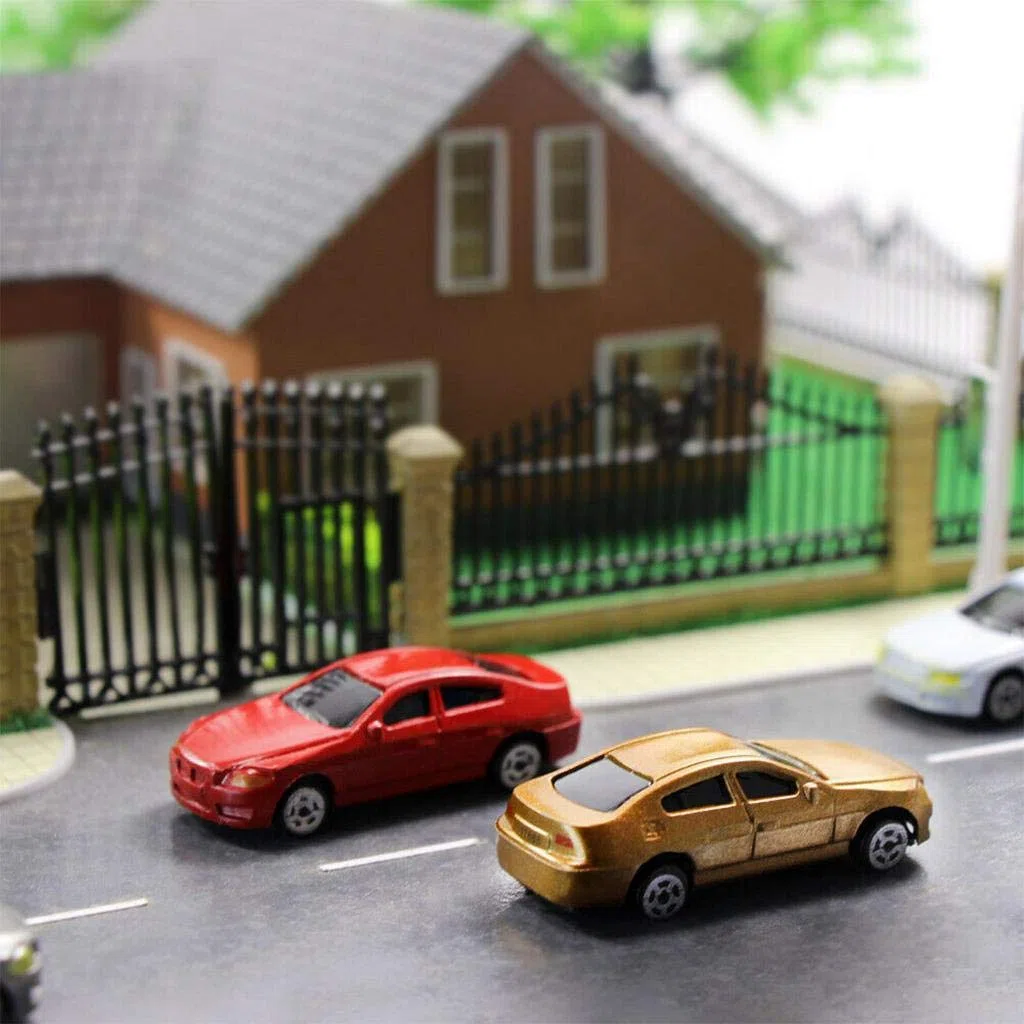 Colcolo 10 Pezzi di Modellini di Auto in Scala Dipinta Ho 1:75 Edifici