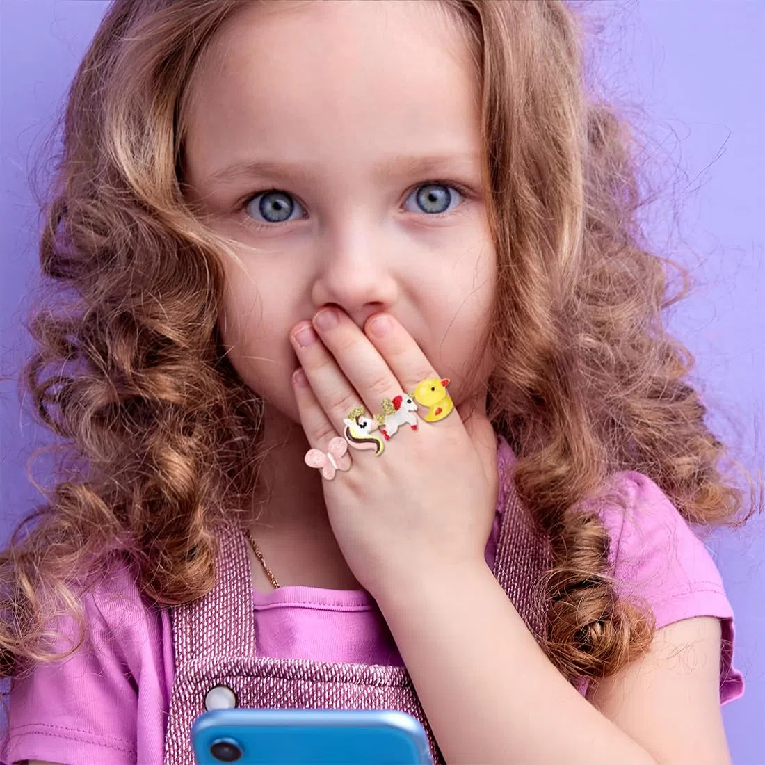 JEYORZY Set di 10 Anelli per Bambina, Principessa Gioielli per Ragazze, Regalo di Compleanno per Festa (Stili Casuali)