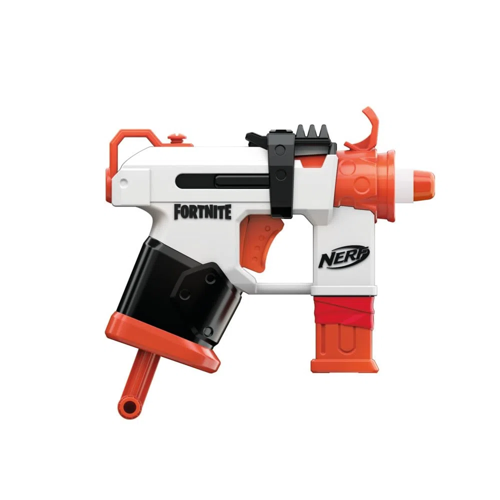 Nerf Fortnite Micro Tac SMG Mini Dart-Firing Blaster, Fortnite Tac SMG Equipment Design, include 2 freccette Nerf Elite