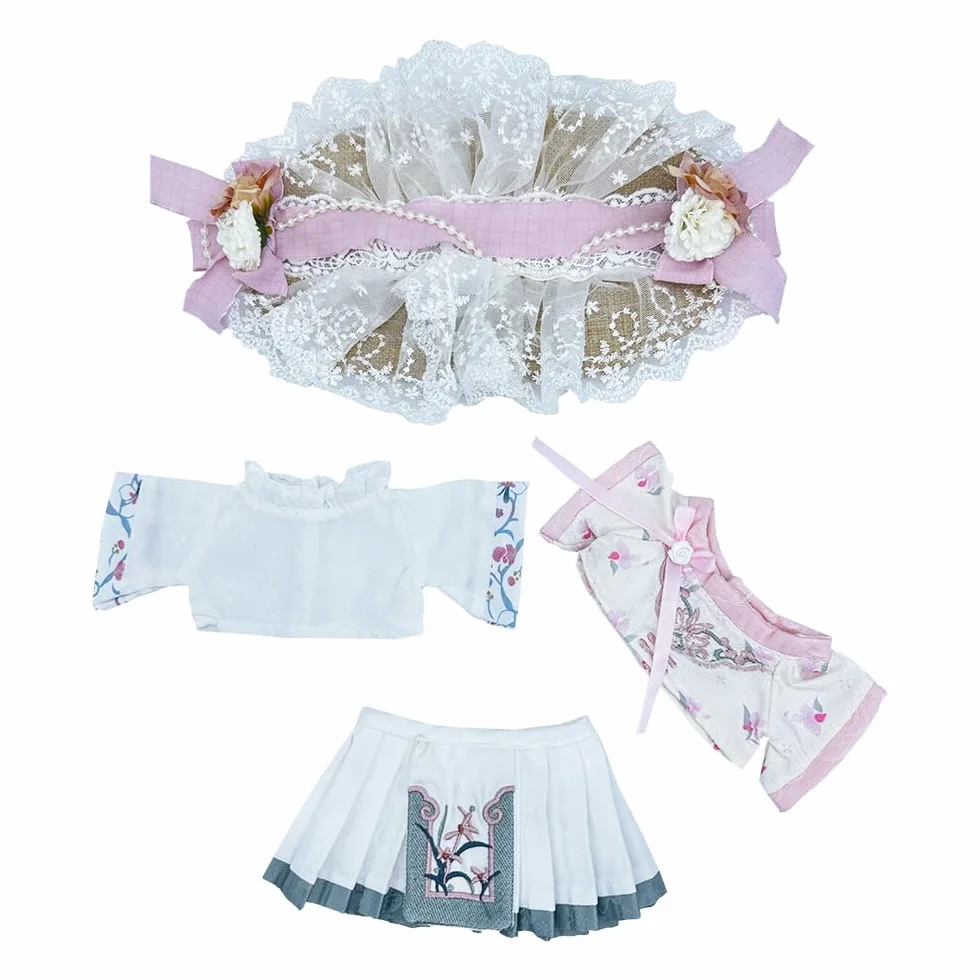 niannyyhouse Bambola di peluche da 20 cm, vestito, cappotto, gonna, stile antico Hanfu, 20,3 cm, bambola di peluche Dressup (A1)