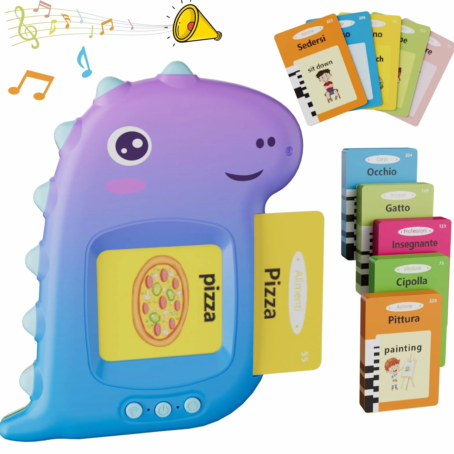 Talking Flash Cards Flashcards Parlanti Giocattoli Montessori, Electight Macchina per Schede Educazione Prescolare per Bambini 2+Anni, lmparare a Parlare, Giocattolo Educativo,Compleanno (Viola)