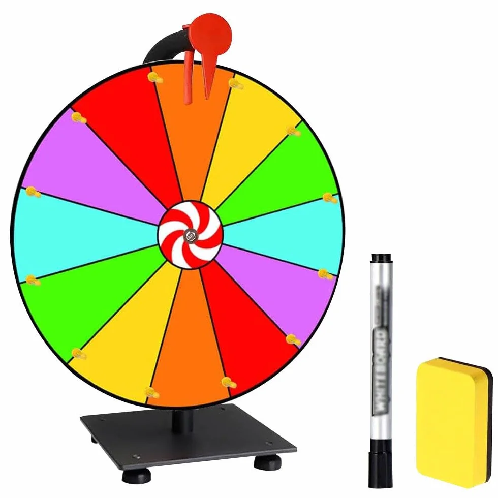 Ruota della fortuna, 12 ruote della fortuna, fai da te, con pennarello e gomma, per giochi della lotteria, giochi di parole, carnevale