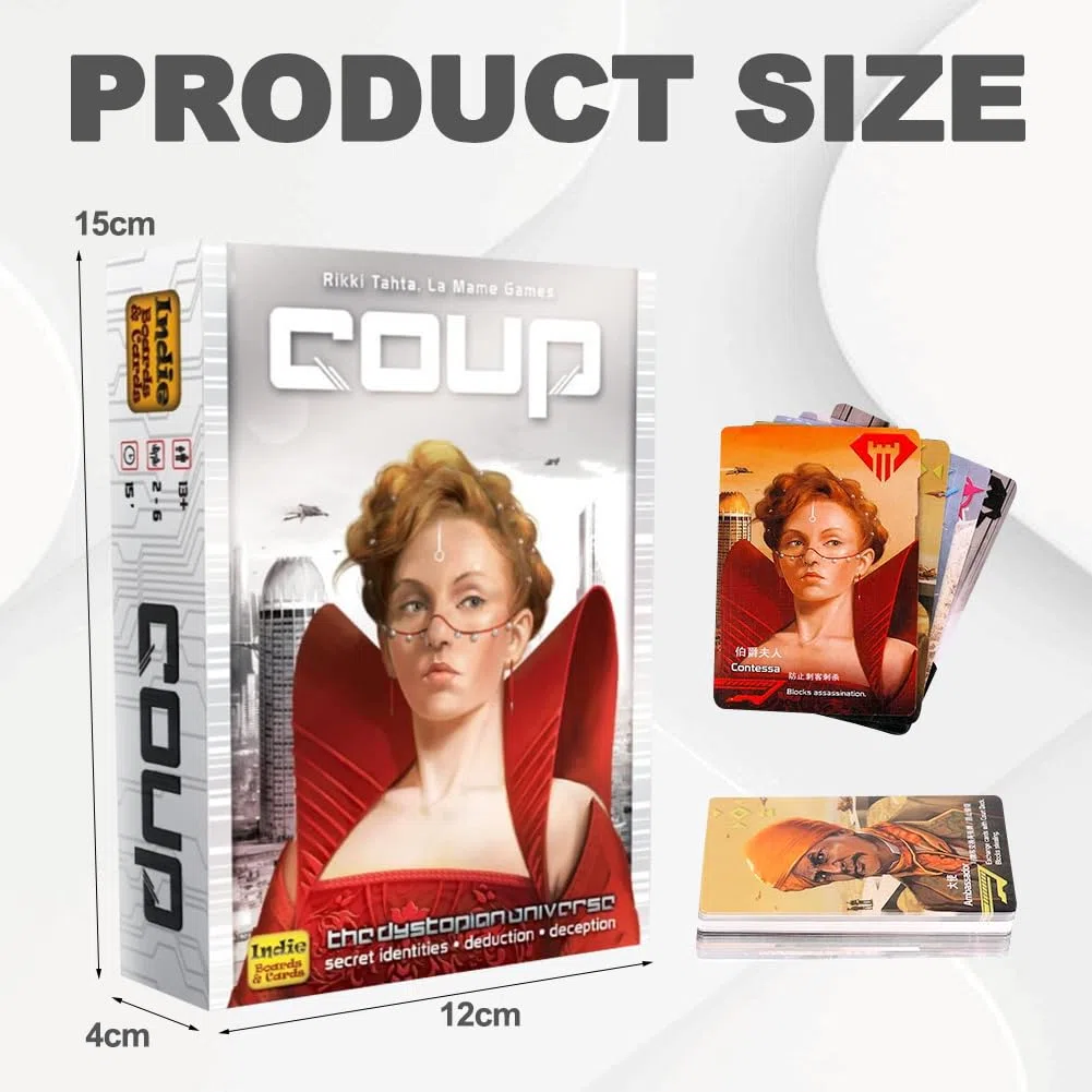 Coup Reform Card Game, Game from The World of The Resistance 2-6 Players 15 Min Card Games Family Games, Party Game for Kids and Adults