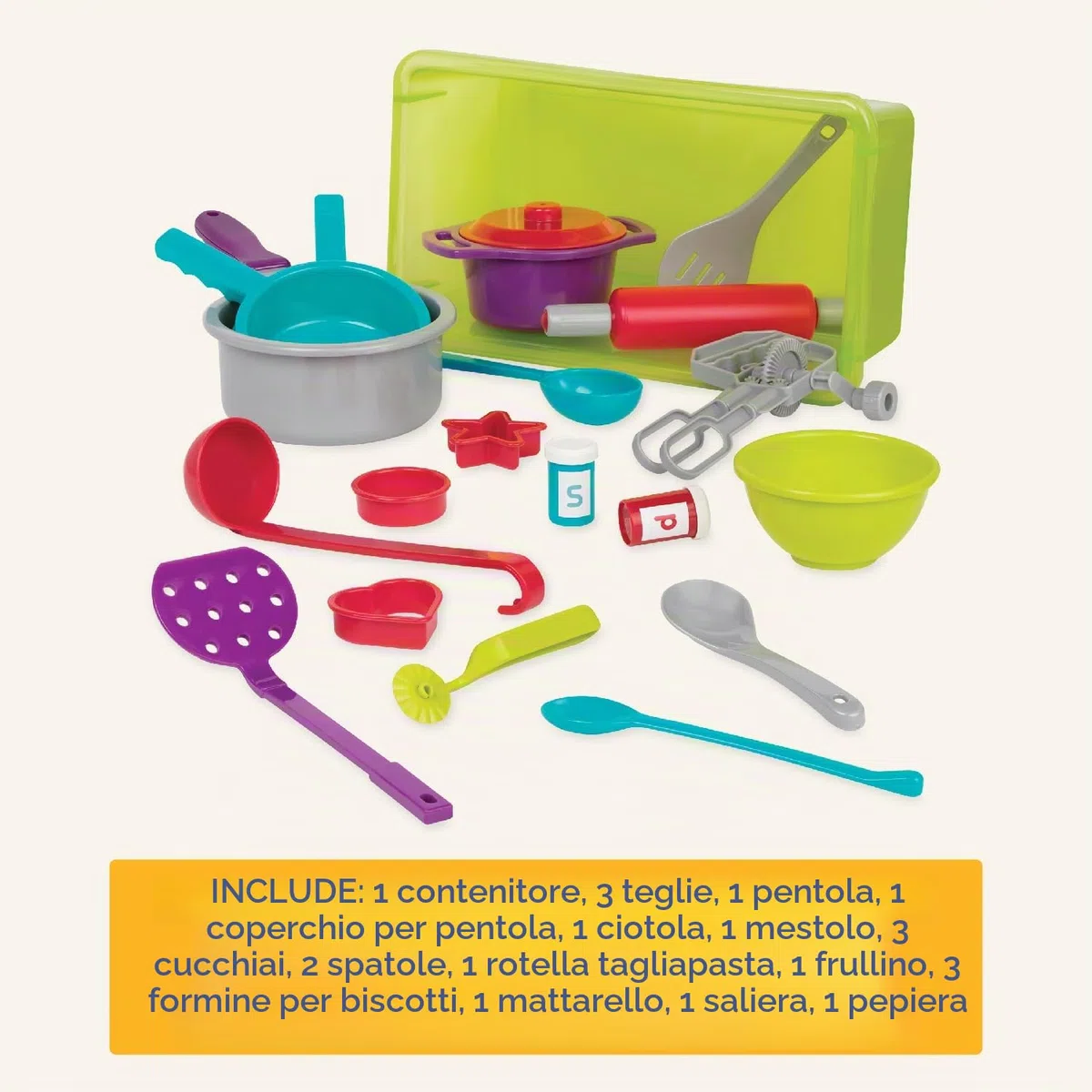 Battat - Set di cucina per finta - Piatti e utensili per giocare - Set da cucina per bambini - 3 anni +