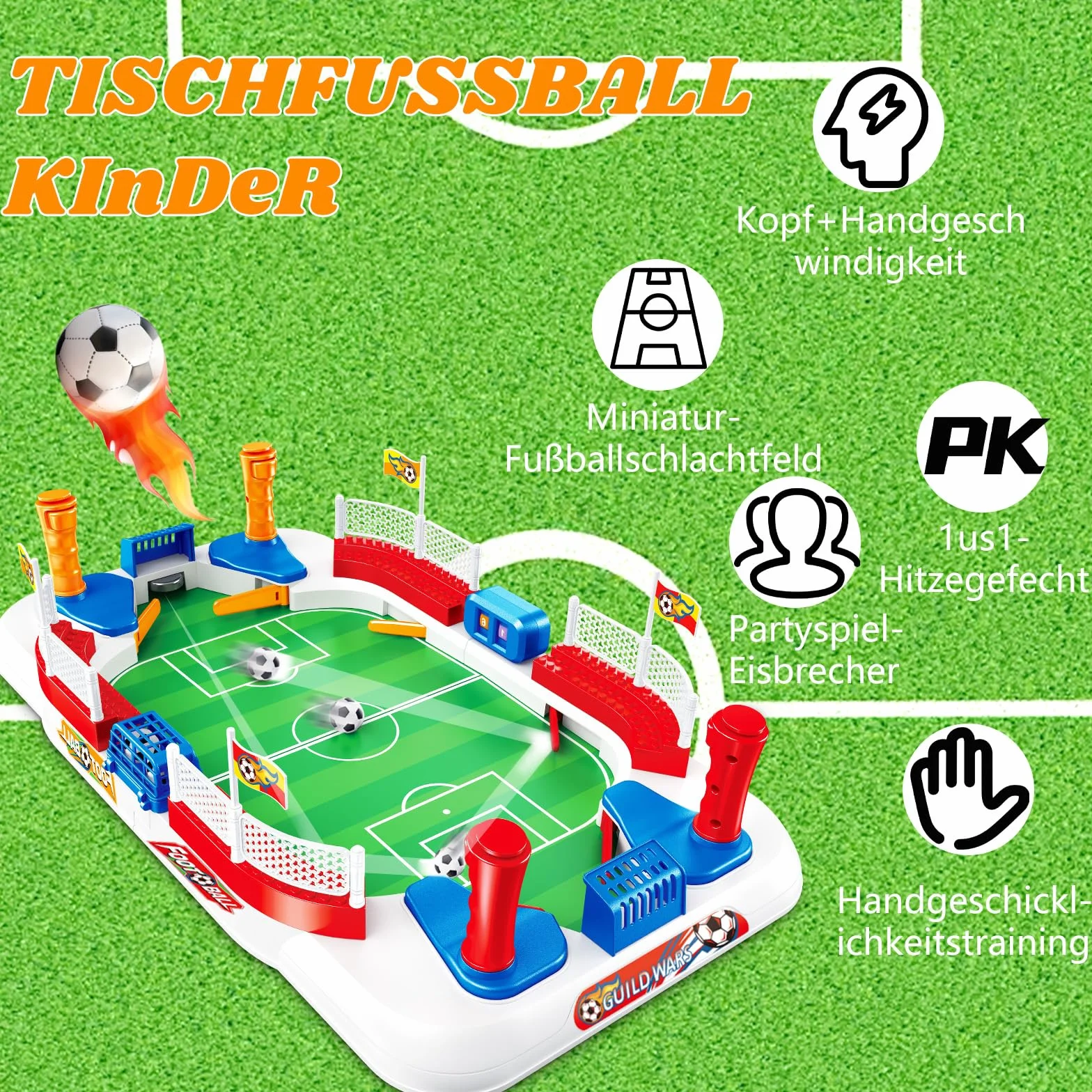 Biliardino per Bambini, Mini Calcio Balilla per Due, Interattivo Biliardino, Calcetto Balilla Giochi Da Tavolo Da Casa Regalo Bambino per Bambini 4-10 Anni, Adulti, Feste Di Famiglia