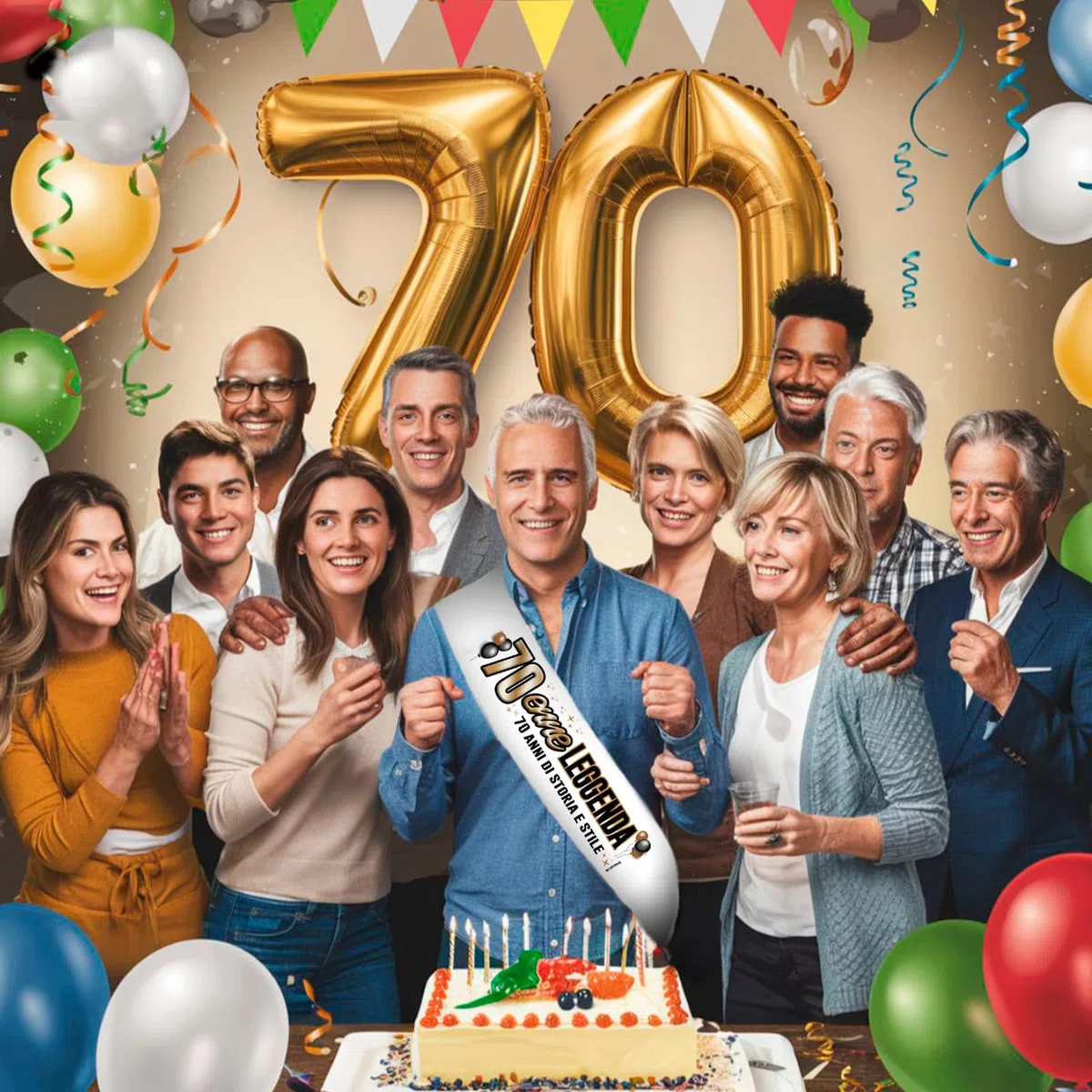 DFPRIME Fascia Compleanno 70enne LEGGENDA | 70 ANNI DI STORIA E STILE – Fascia Divertente e Scherzosa – Gadget Compleanno 70 Anni – Regalo Originale Uomo Donna – Accessorio Festa Settantesimo