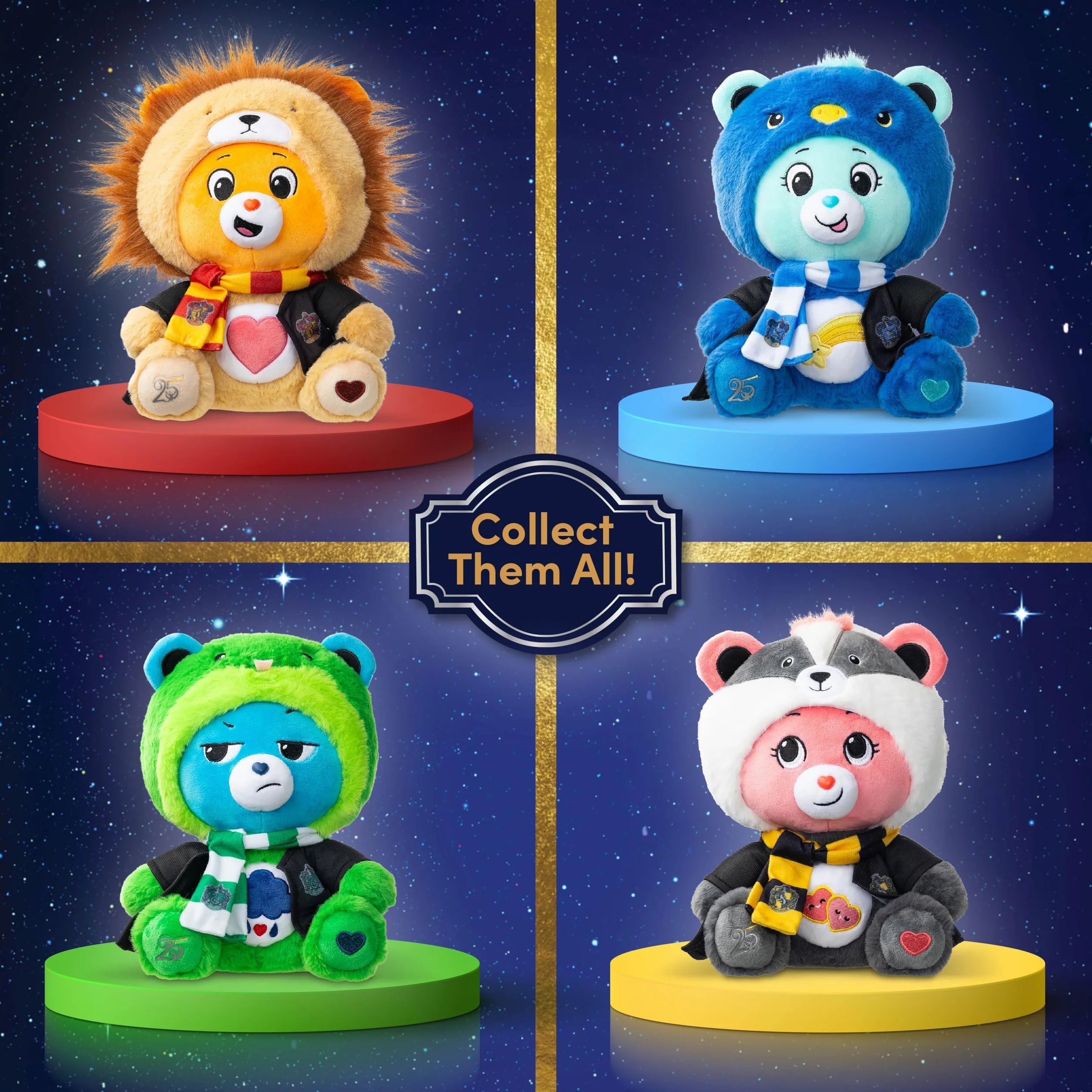 Care Bears Collab (Magic) Felpa con Cappuccio Mascot Peluche - Orso Grumpy x Serpeverde