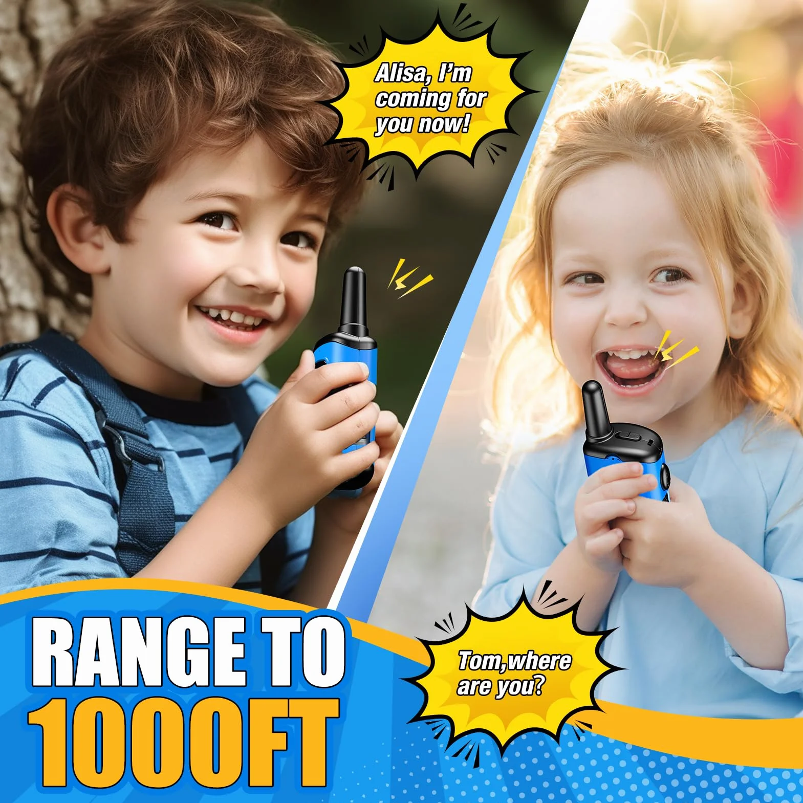 EUCOCO Giochi Bambini 3 4 5 6 7 8 Anni, Walkie-Talkie Bambini Regalo Bambino Bimbo 3-10 Anni Gioco Bambino 3-10 Anni Maschio Regali Natale Bambini Giocattoli Bambino 3-10 Anni Giochi da Esterno