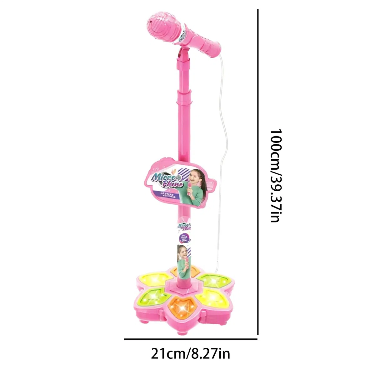Microfono Giocattolo per Bambini,Accessorio Karaoke Senza Fili con Multicolori,Macchina Karaoke con Supporto | per Bambini, Ragazzi e Ragazze, Feste di Compleanno, Performance e Gioco