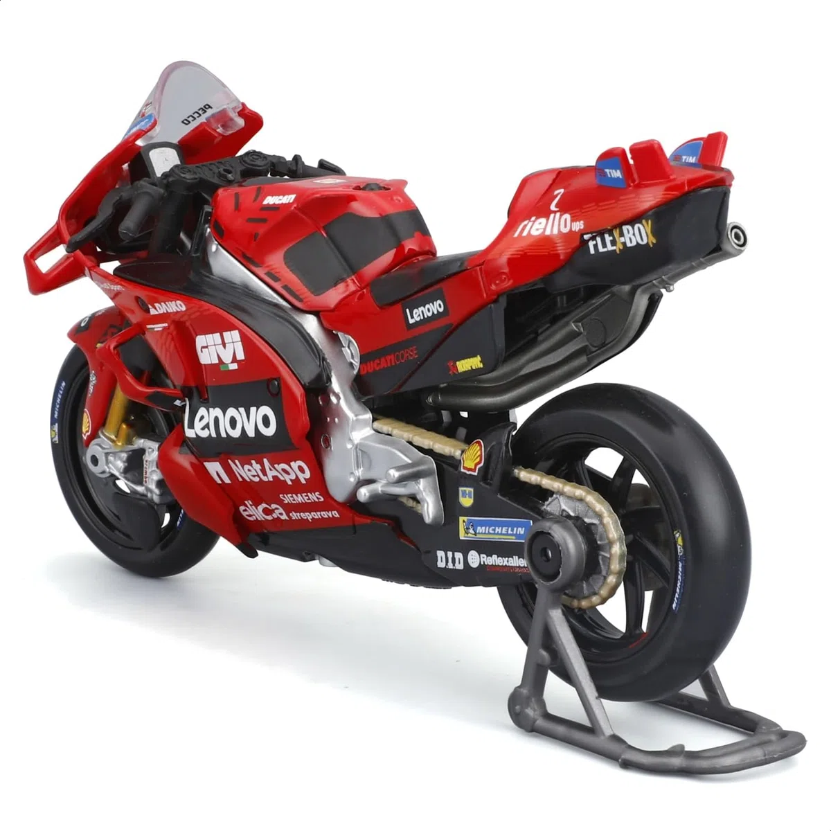 Maisto - Ducati Lenovo Team 2024 Bagnaia #1, Scala 1:18, Moto Diecast da Collezione con Dettagli Realistici, Licenza Ufficiale Ducati, Replica MotoGP Francesco Bagnaia, Età Consigliata 3+ Anni