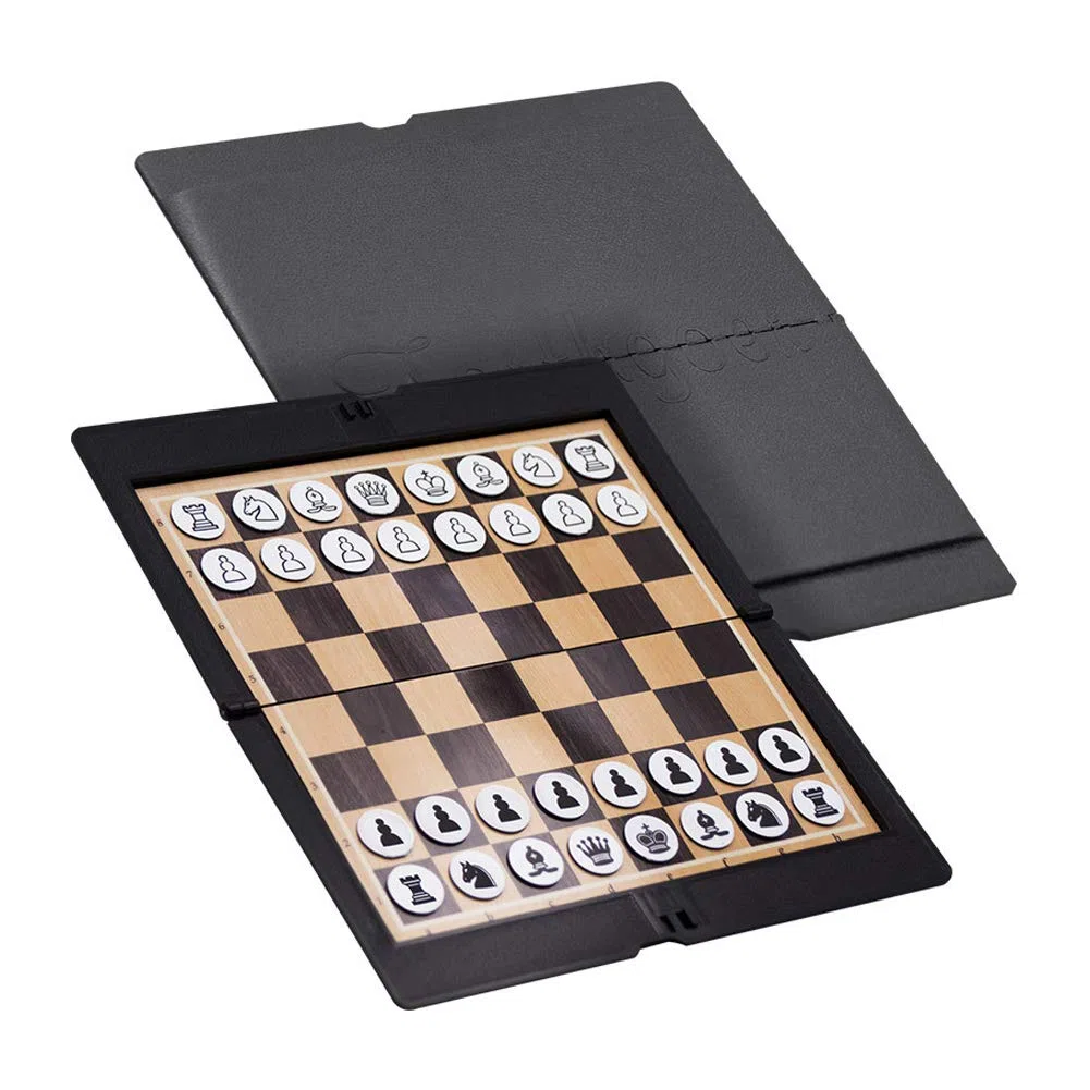 MIAOQI - Set di scacchi magnetici pieghevoli, mini tascabile, portatile, tradizionale, divertente, magnetico, pieghevole, per viaggi, scuola