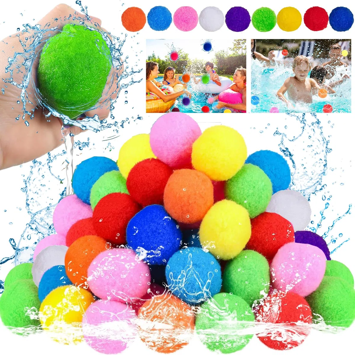 45 Pcs Palloncini Bombe D'acqua,Giochi Acqua Bambini,Palloncini D'acqua Riutilizzabili,Palloncini Acqua D'acquapPer All'aperto Acqua Attività Piscina Spiaggia Estate Acqua Combattimento Giochi