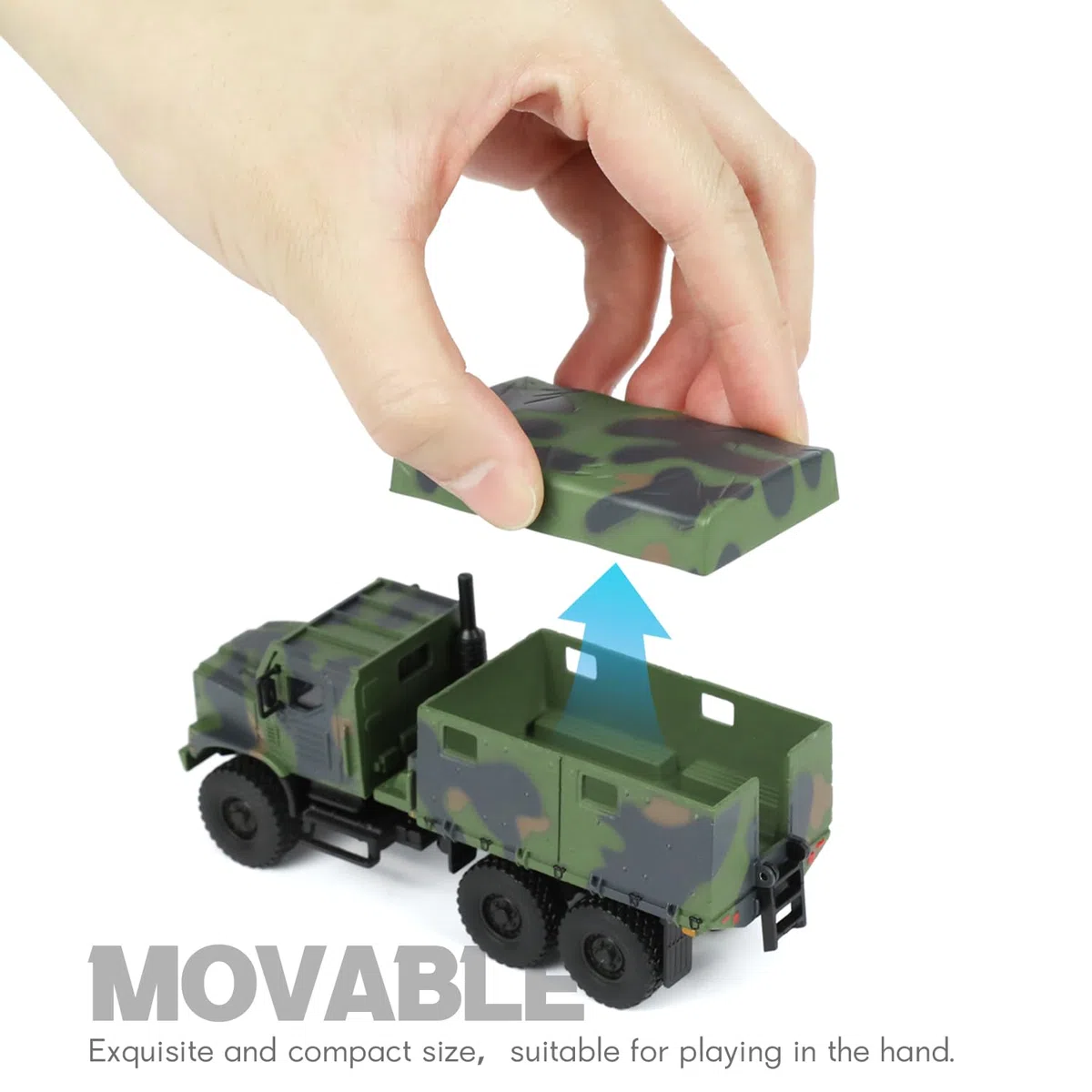 NUOTIE 1/64 tattico modello di camion militare corazzato auto militare MTVR MK23 veicolo medio in metallo pressofuso modello kit da collezione o regalo (verde mimetico)