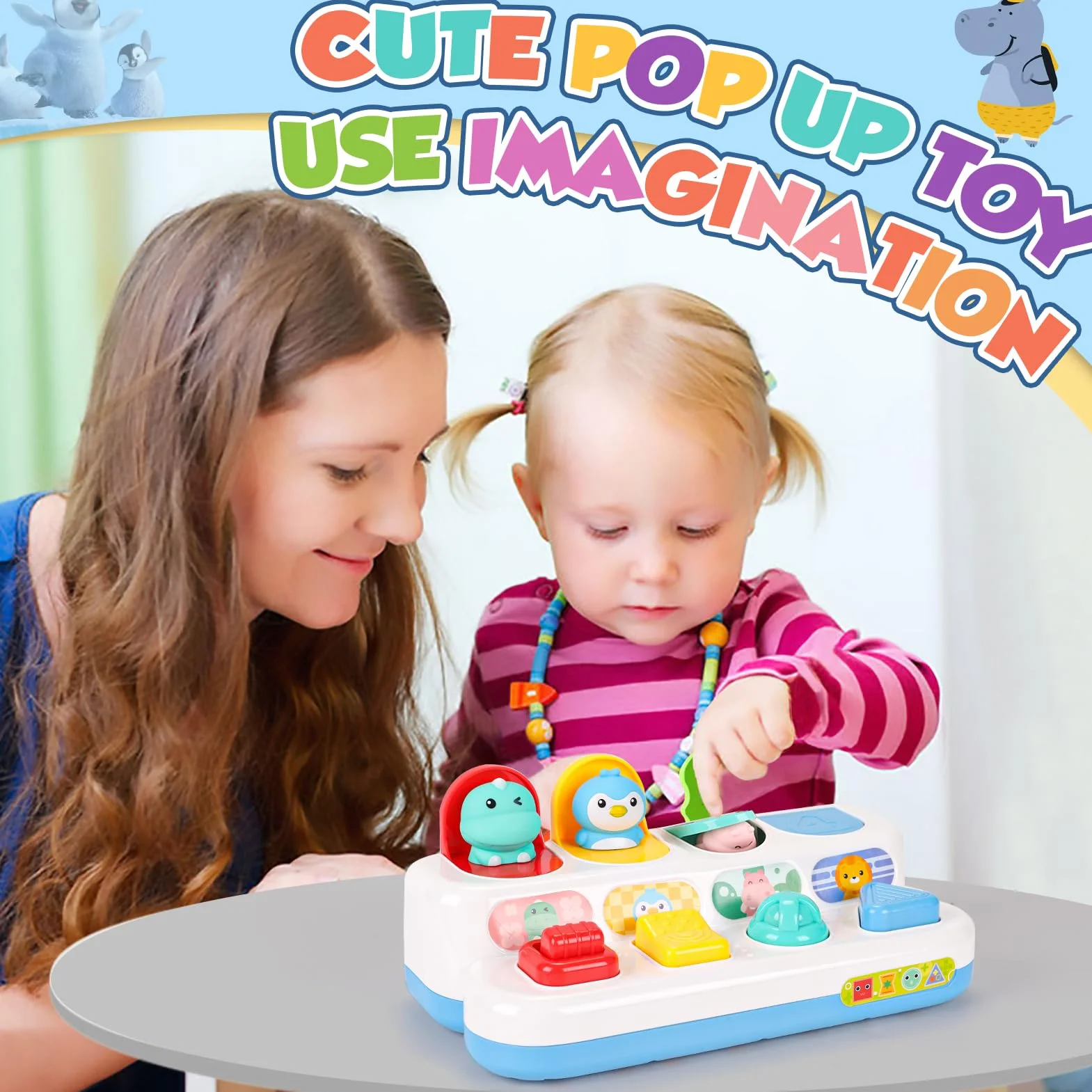 LZDMY Giochi Bambini 1 2 3 4 Anni Giocattoli Montessori Bimbo 1 Anno Giocattolo Sensoriale Bambini 6 9 12 18 Mesi, Giocattoli Educativi Interattivi, Regalo Bambino (Pop up Animali)
