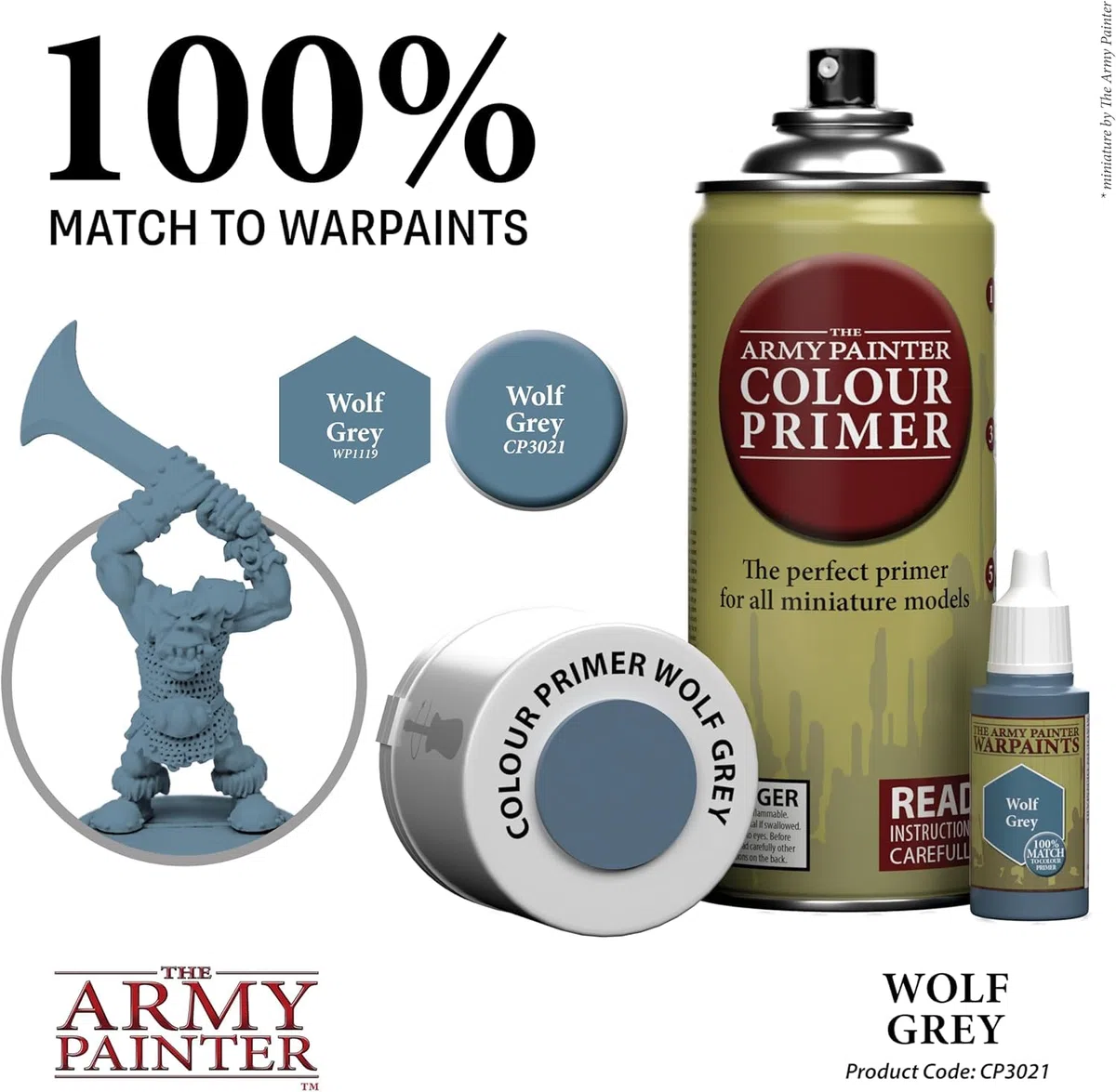 Army Painter 3021 - Primer Spray per dipingere Miniature, Colore: Grigio