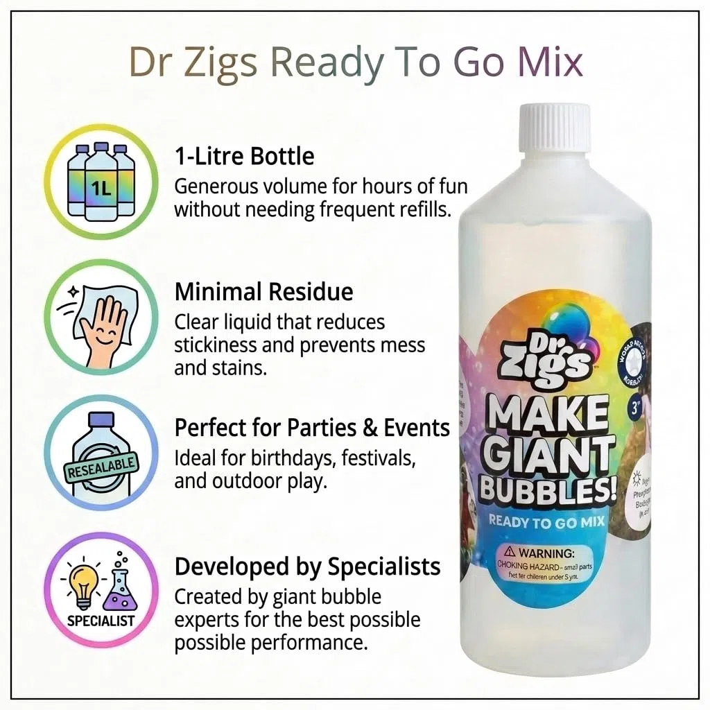 Dr Zigs Miscela Bolle di Sapone GIGANTI (1 Litre)