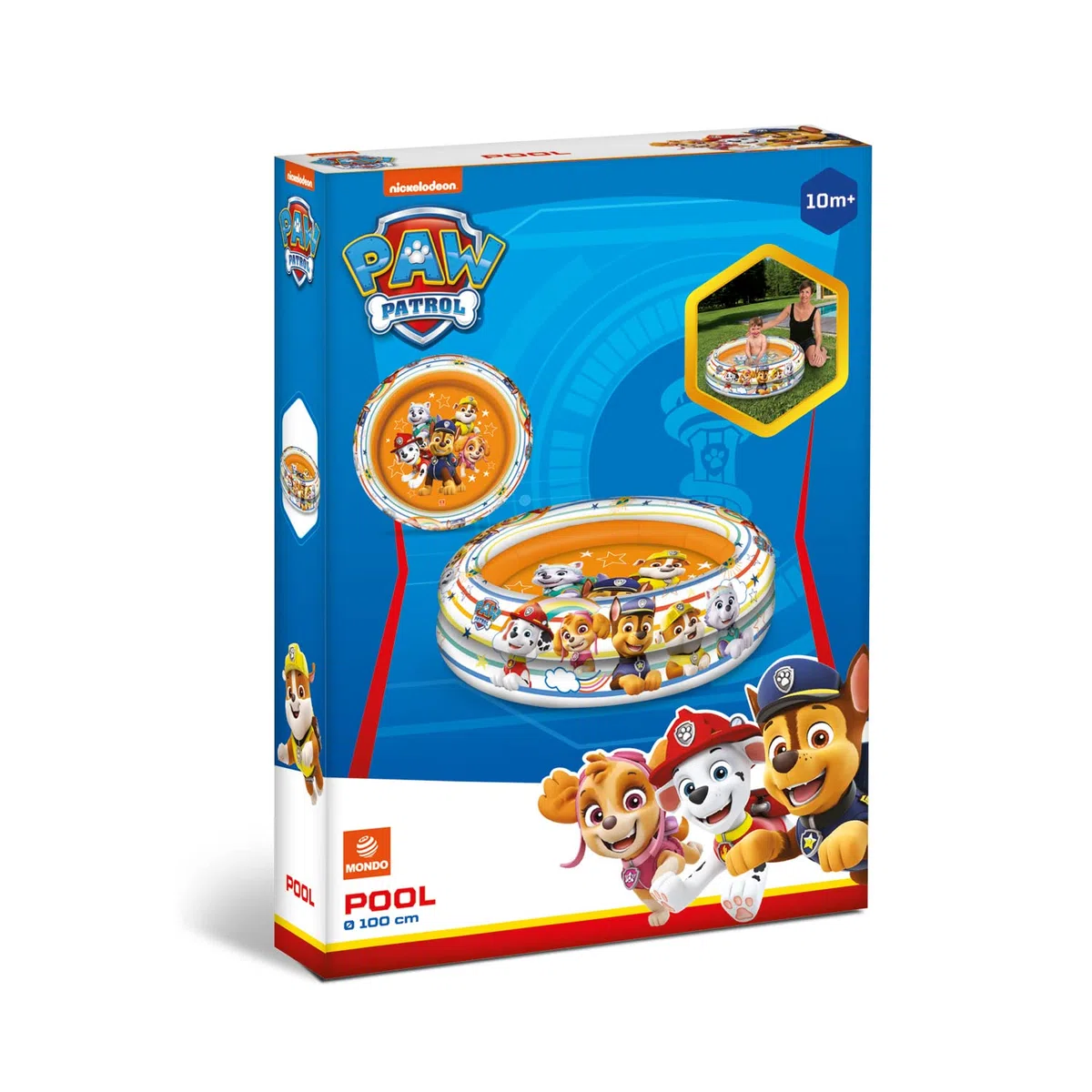 Mondo 2 Ring Pool, Piscina Gonfiabile Unisex Bambini, Nero, Diametro 100 centimetri