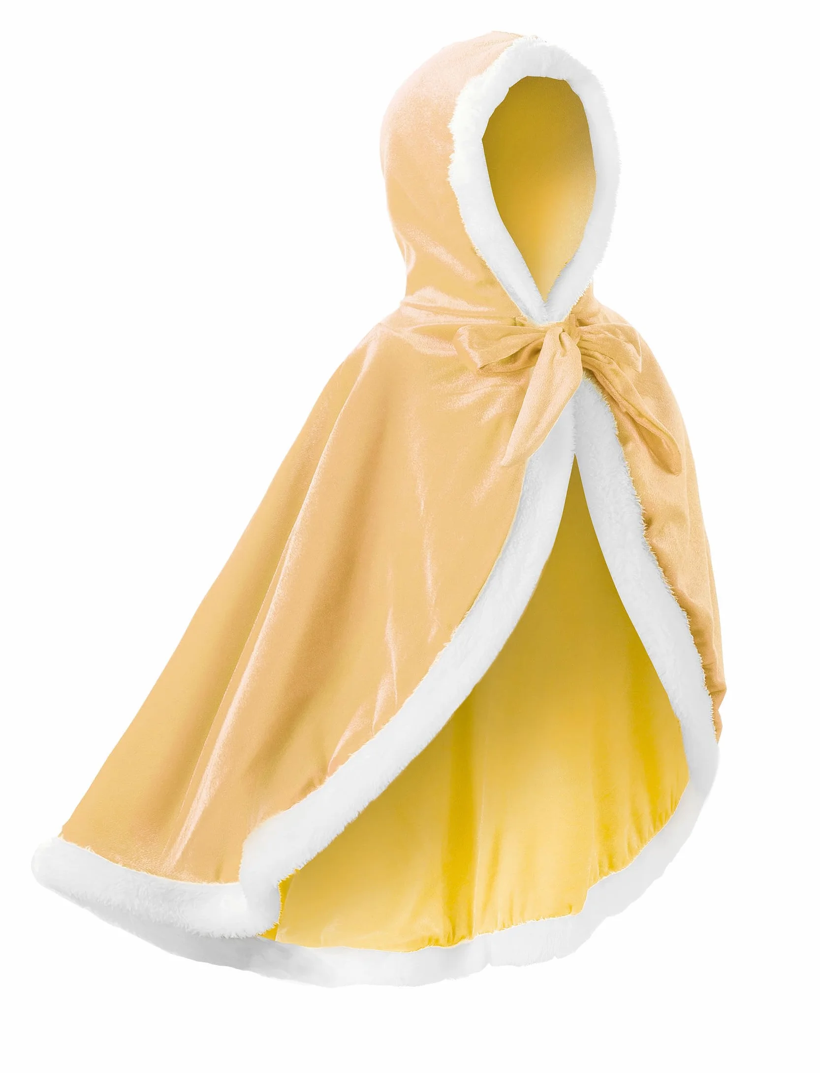 JerrisApparel Bambine Principessa Mantello Costume con Cappuccio Halloween Capo (110, Giallo)