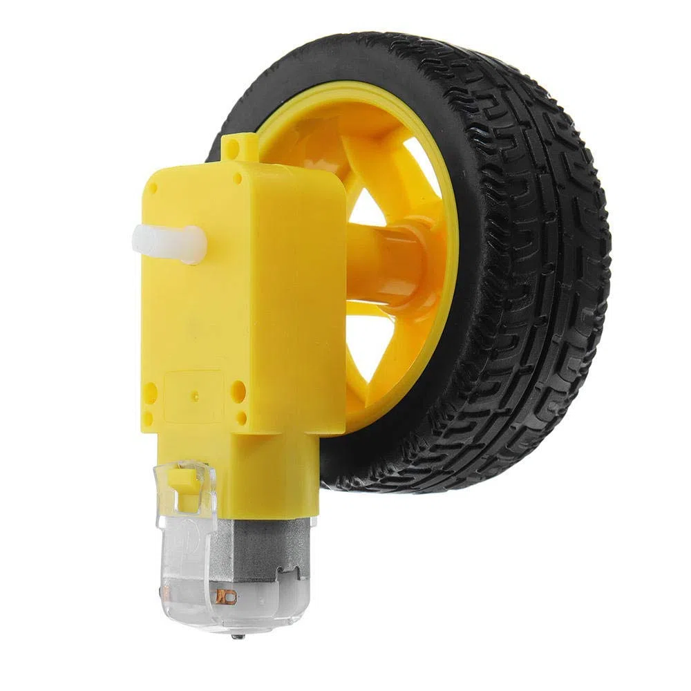 DollaTek 5Pcs Ruota per Pneumatici in plastica Smart Car Robot con motoriduttore DC 3-6V per Arduino