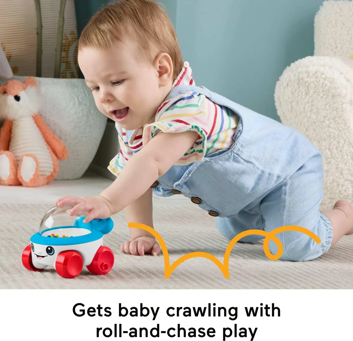 Fisher-Price Giocattolo Push-Lungo del Veicolo del Popper del Mais con Suoni per Neonati e Bambini