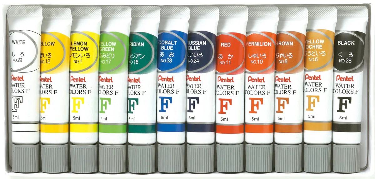 Pentel WFRS2-12 Acquerelli in Tubo da 12 colori, Multicolore