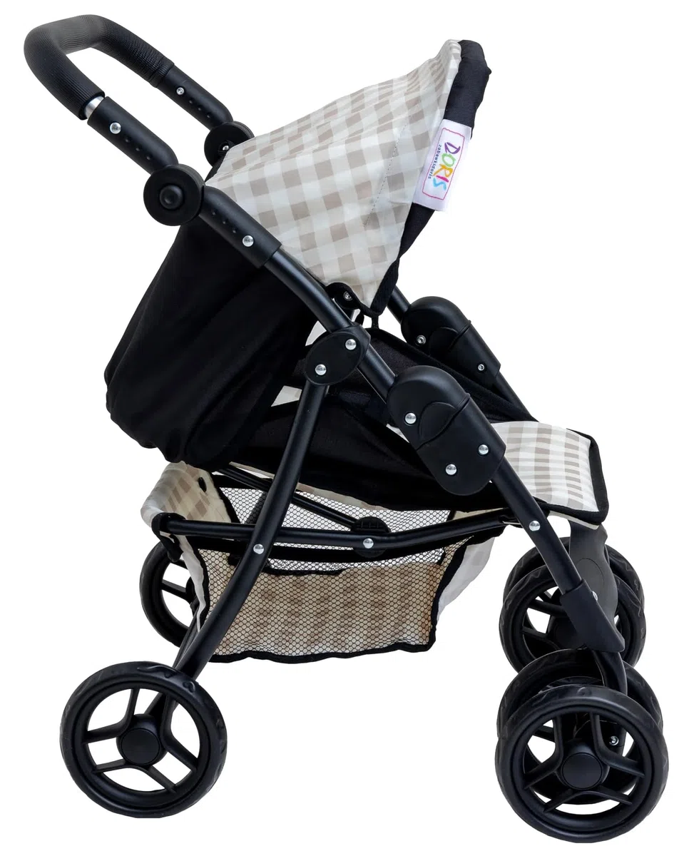 Doris - Passeggino per bambole Passeggino - Passeggino per bambole - Ruote girevoli, maniglia regolabile, cabina pieghevole, leggero e stabile, regalo perfetto per una bambina