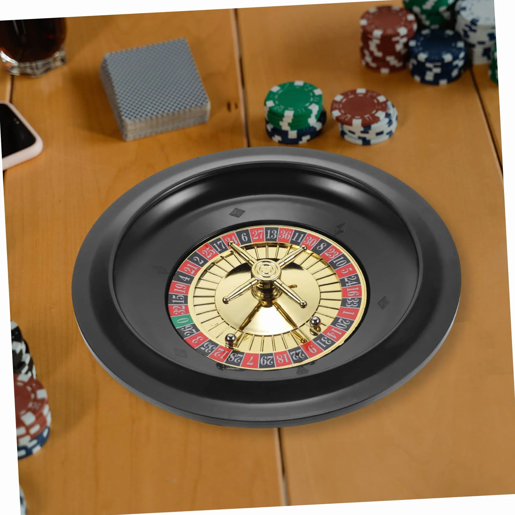 Garneck Ruota della roulette da 10 pollici per i giochi – Set di gioco professionale per giochi in casa e feste, ideale per notti da poker e giochi da tavolo ricreativo